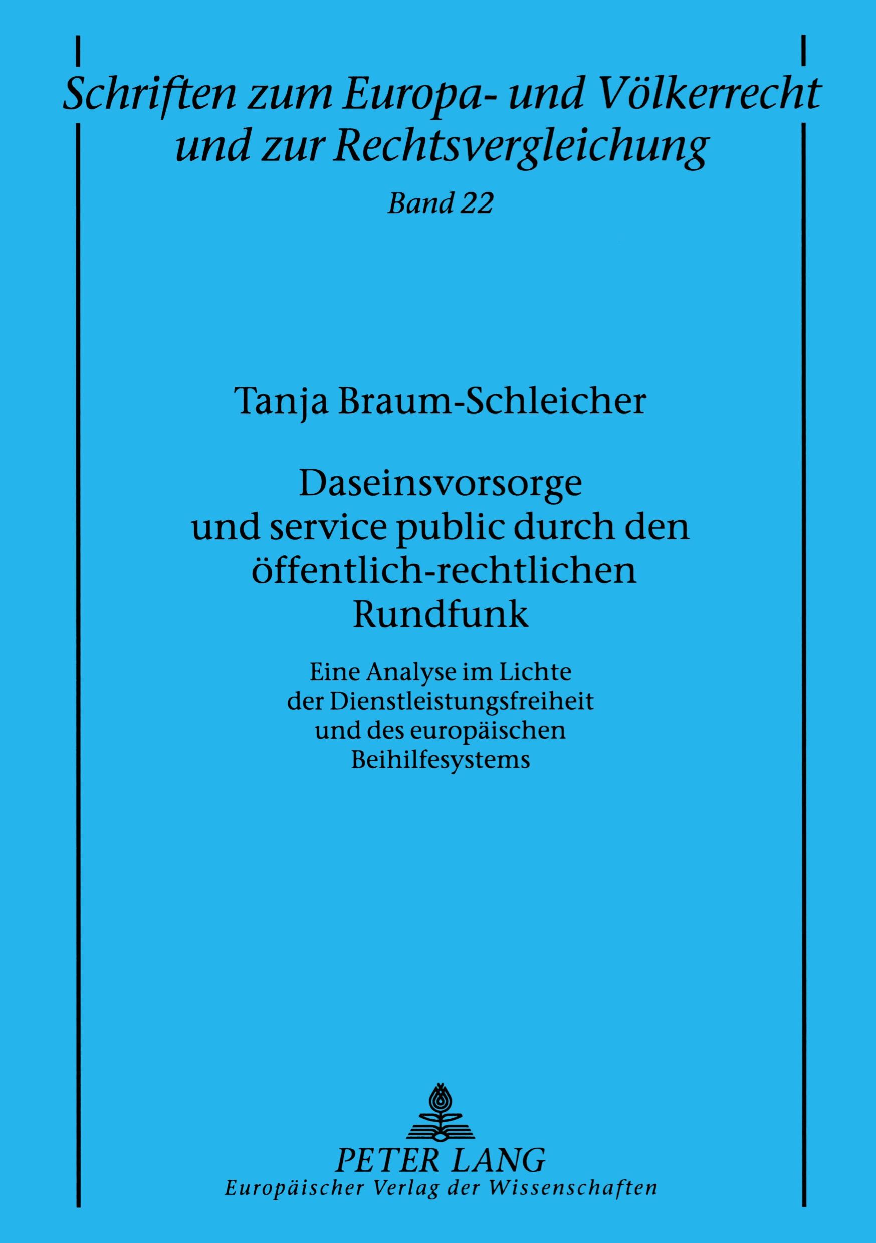 Vorderes Coverbild Daseinsvorsorge und service public durch den öffentlich-rechtlichen Rundfunk