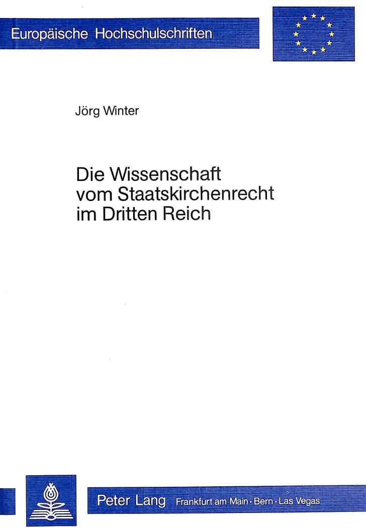 Vorderes Coverbild Die Wissenschaft vom Staatskirchenrecht im Dritten Reich
