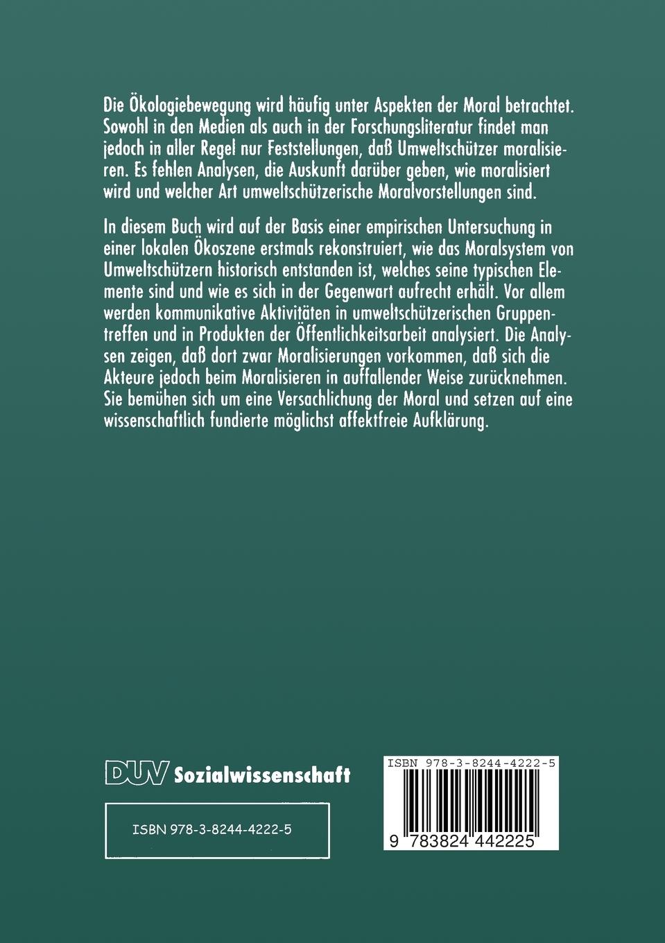 Rückseitencover Ökologische Moral