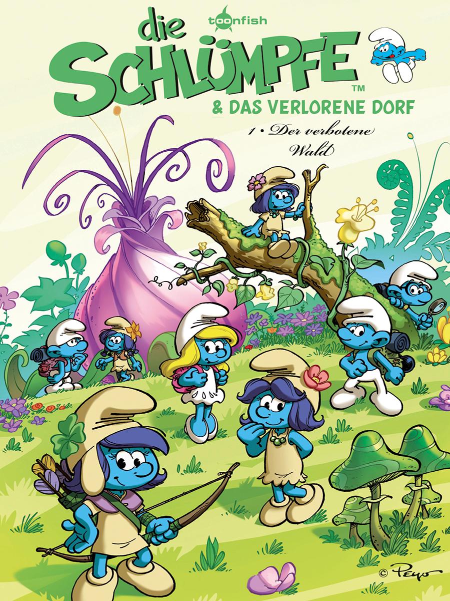 Vorderes Coverbild Die Schlümpfe und das verlorene Dorf 01. Der verbotene Wald