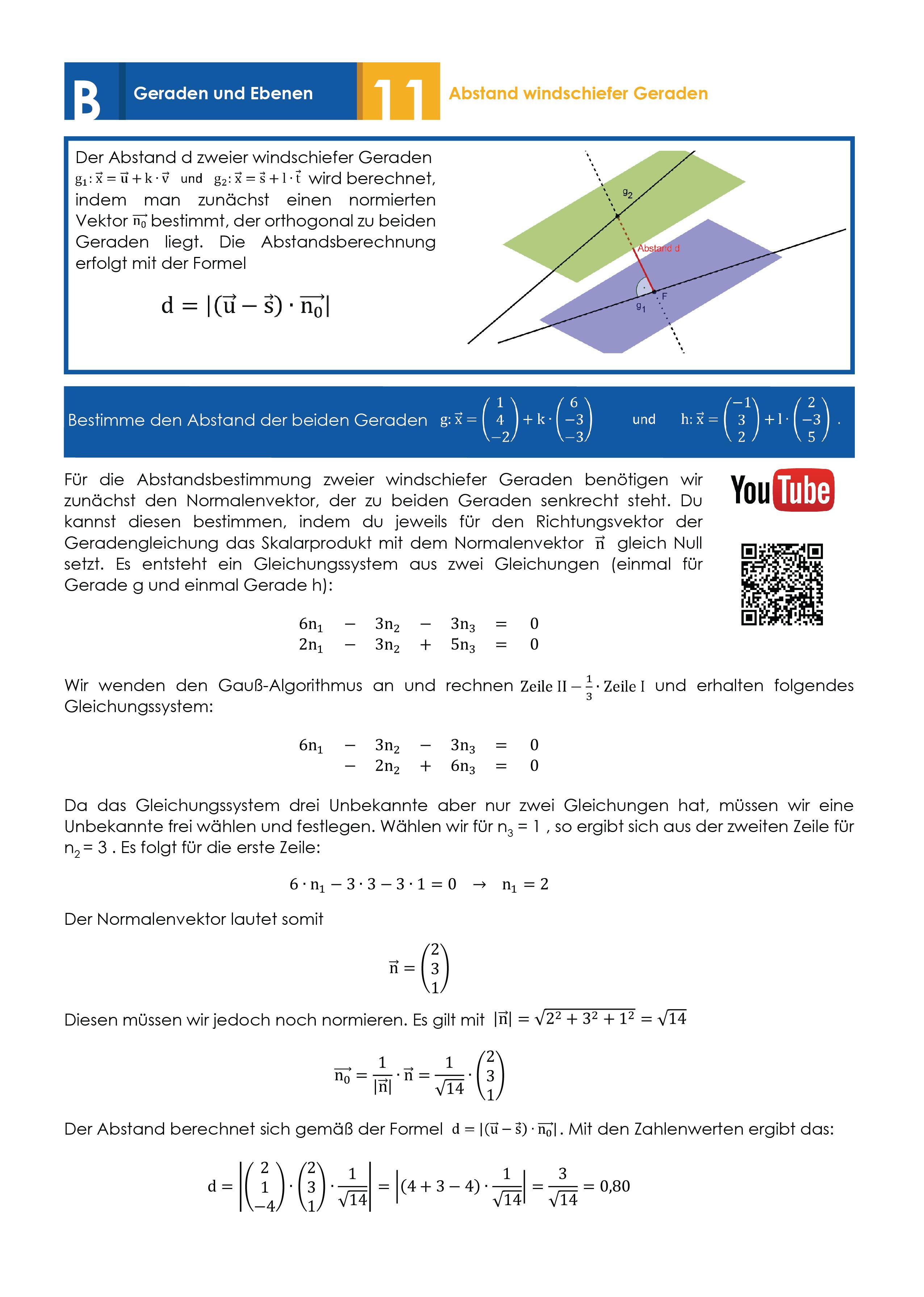 Beispielinhalt (Bild) Mathematik Oberstufe Teil 3 - Vektorrechnung Abitur StrandMathe Übungsheft und Lernheft Gymnasium Klasse 12/13: Matheaufgaben der Schule üben - Lernvideos - Lösungswege - Rechenschritte