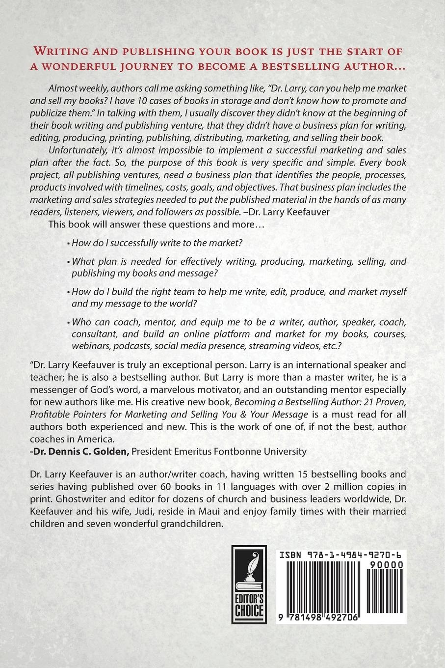 Rückseitencover Becoming a Bestselling Author