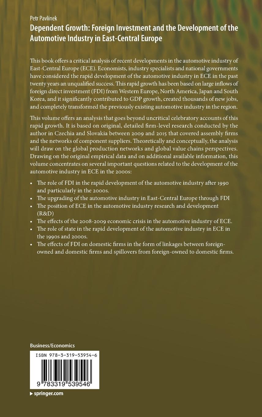 Rückseitencover Dependent Growth: Foreign Investment and the Development of the Automotive Industry in East-Central Europe