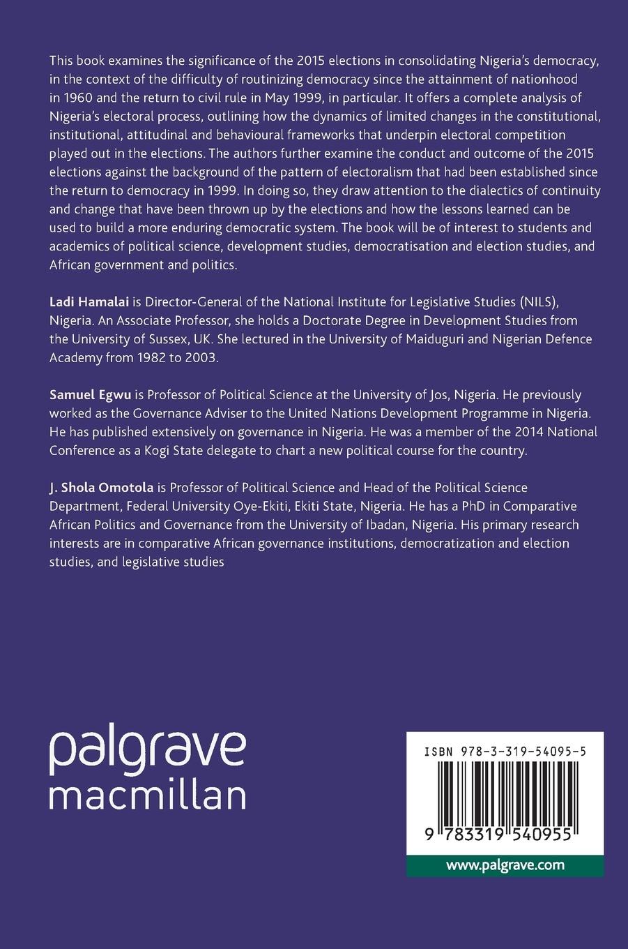 Rückseitencover Nigeria's 2015 General Elections