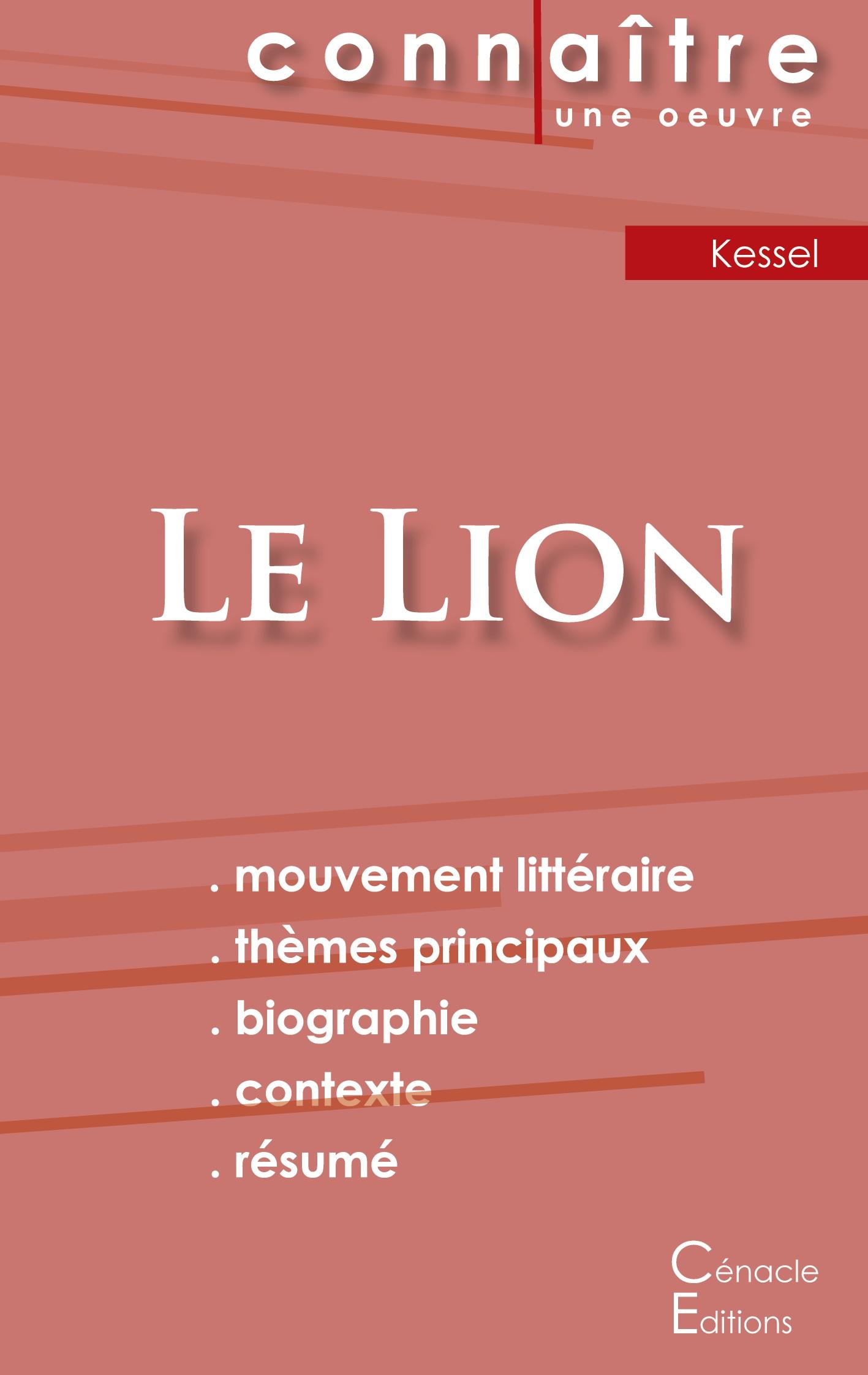 Vorderes Coverbild Fiche de lecture Le Lion de Joseph Kessel (Analyse littéraire de référence et résumé complet)