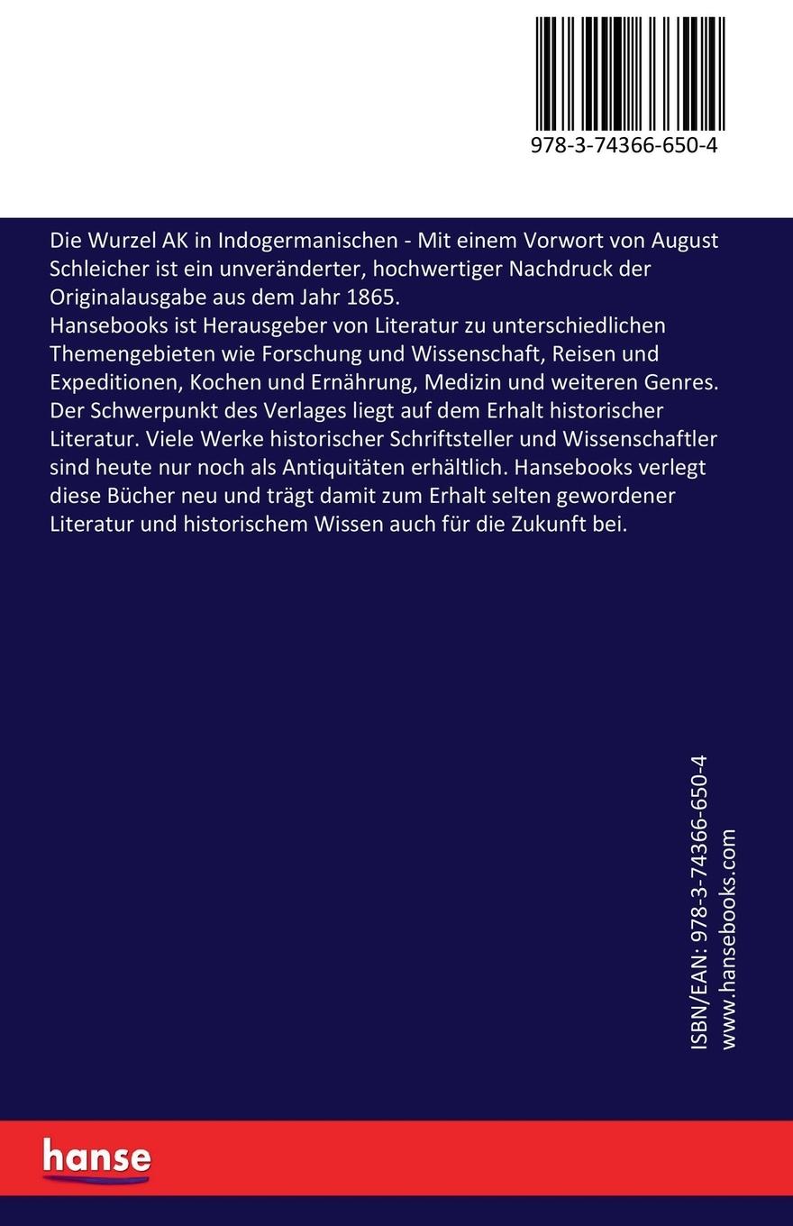 Rückseitencover Die Wurzel AK in Indogermanischen