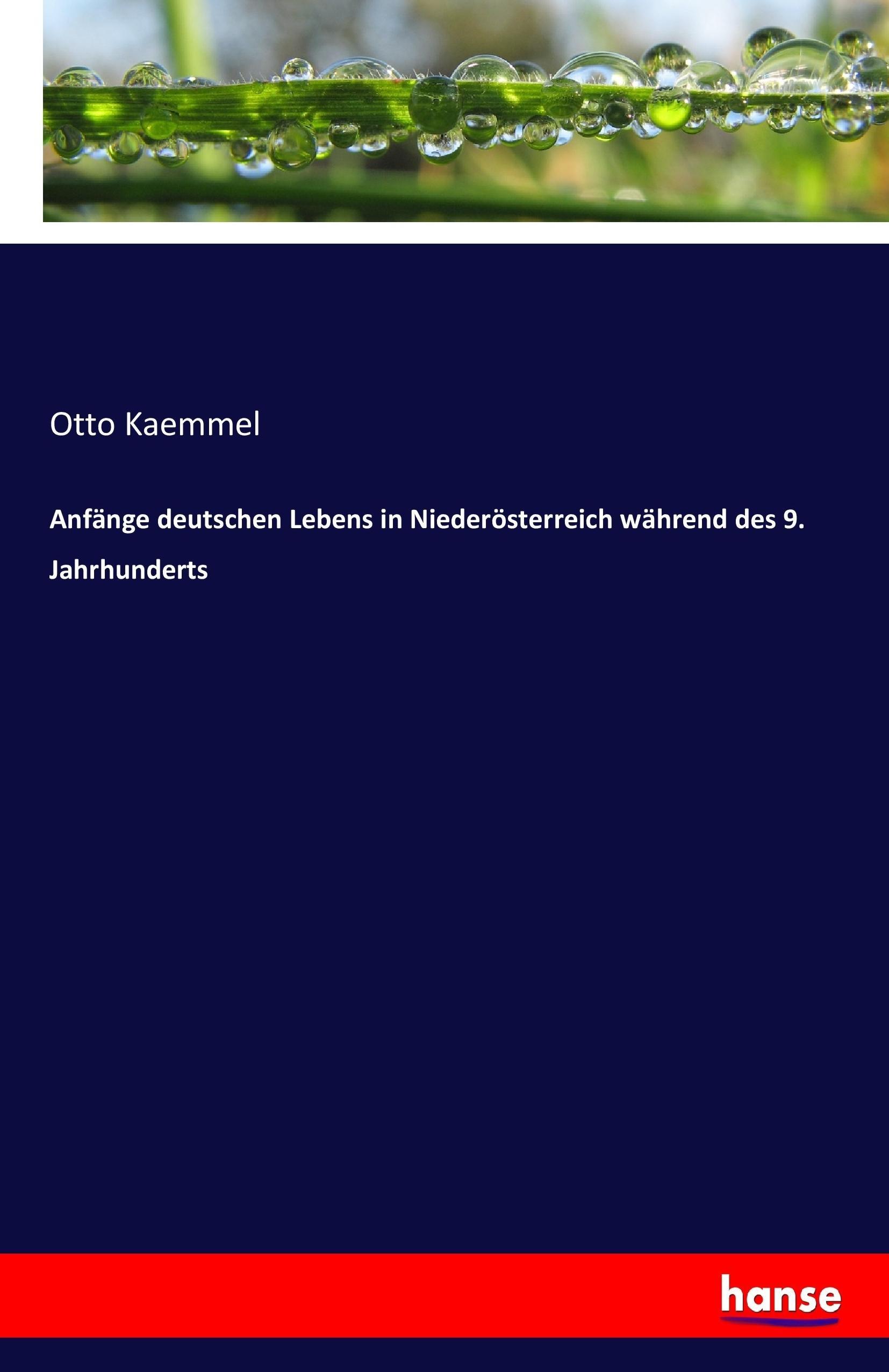 Vorderes Coverbild Anfänge deutschen Lebens in Niederösterreich während des 9. Jahrhunderts