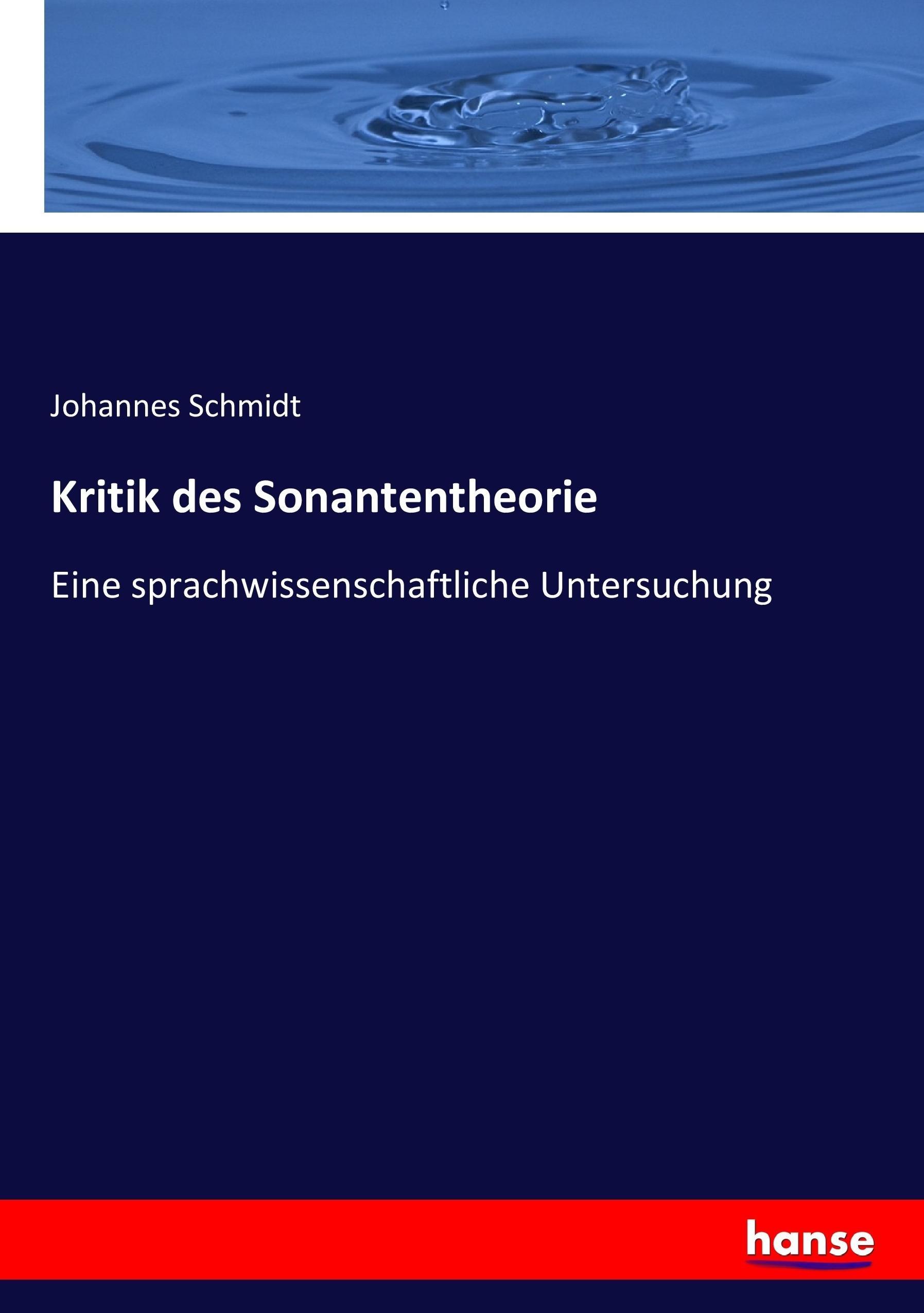 Vorderes Coverbild Kritik des Sonantentheorie