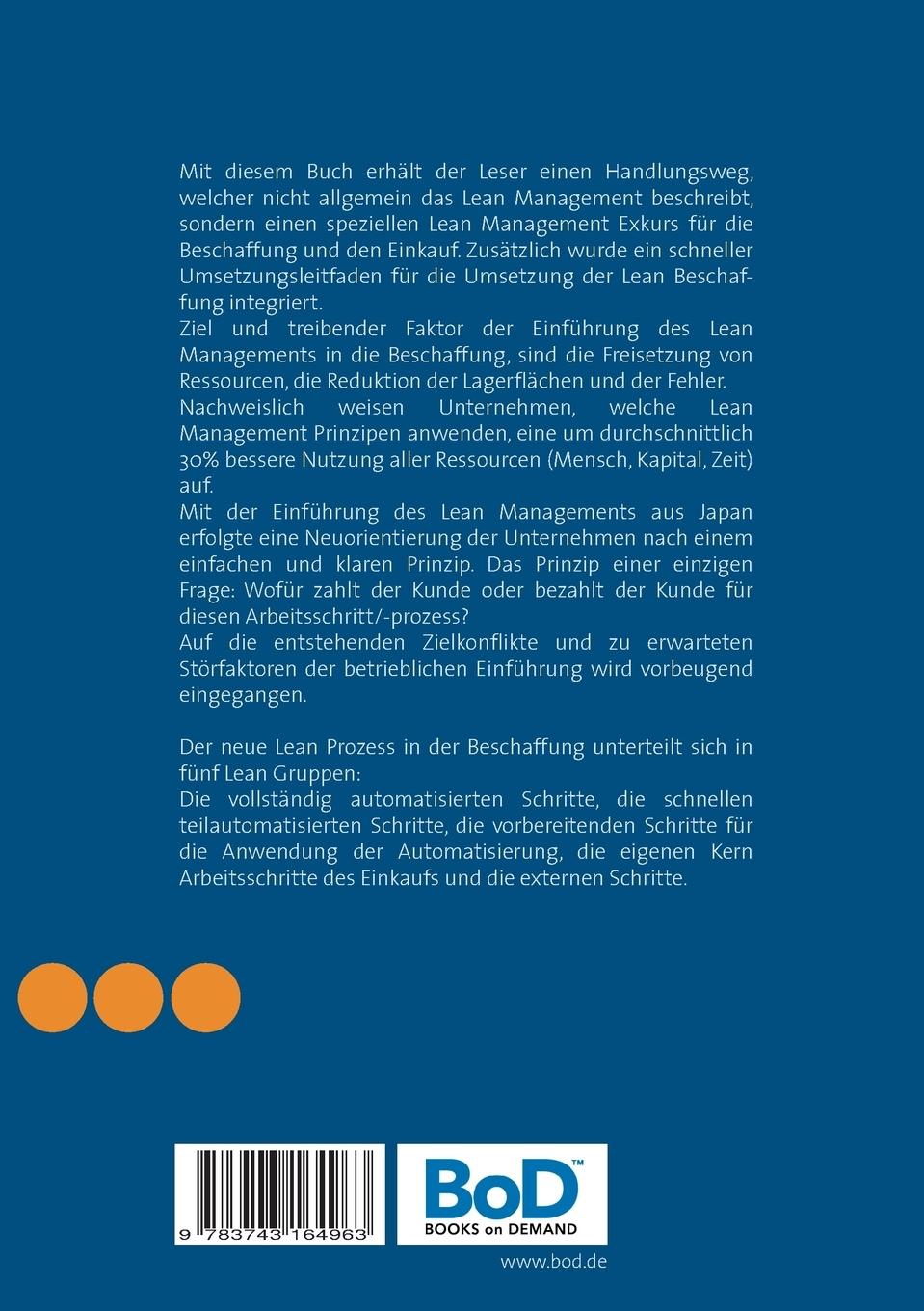 Rückseitencover Lean Management im Einkauf und Beschaffung
