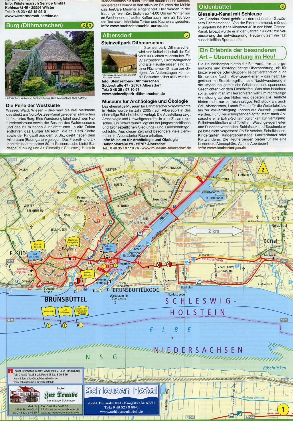 Beispielinhalt (Bild) Radwanderkarte Radroute Nord-Ostsee-Kanal 1 : 50 000