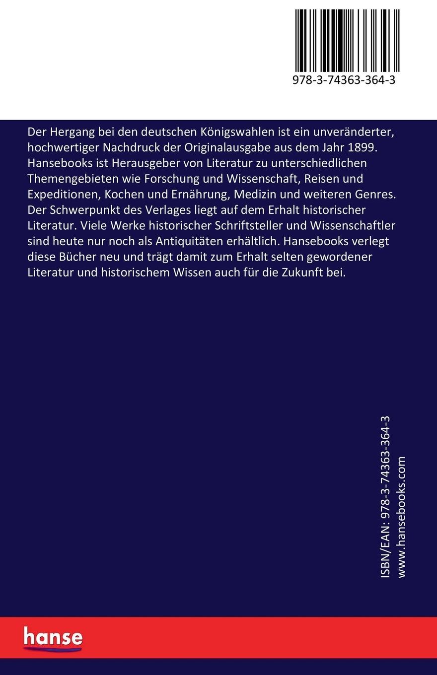 Rückseitencover Der Hergang bei den deutschen Königswahlen