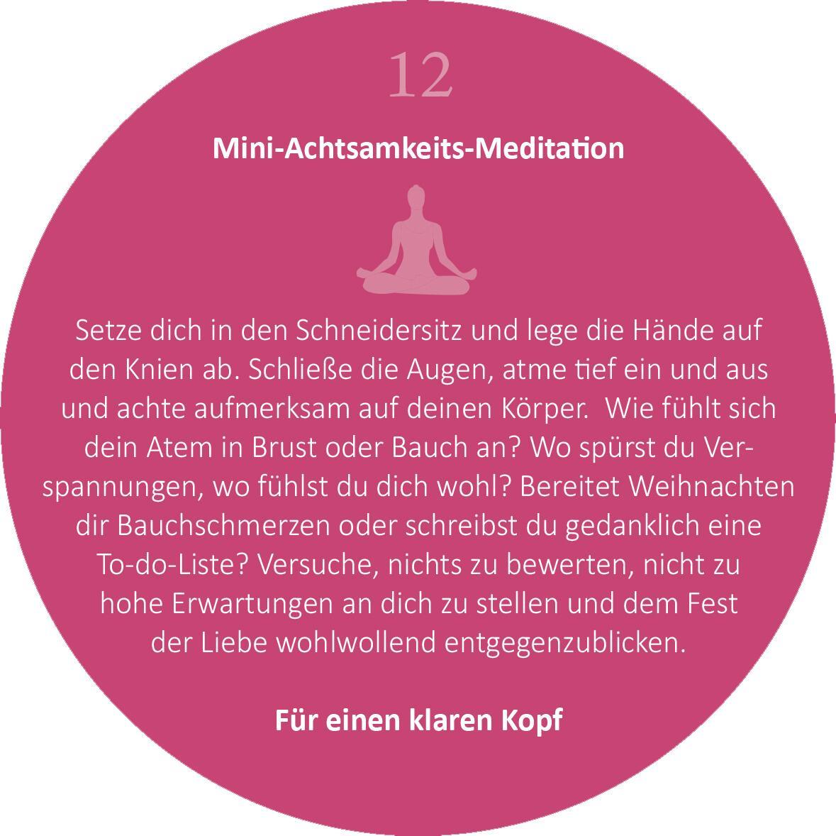 Beispielinhalt (Bild) Adventskalender in der Dose. 24 kleine Yoga-Auszeiten für den Advent