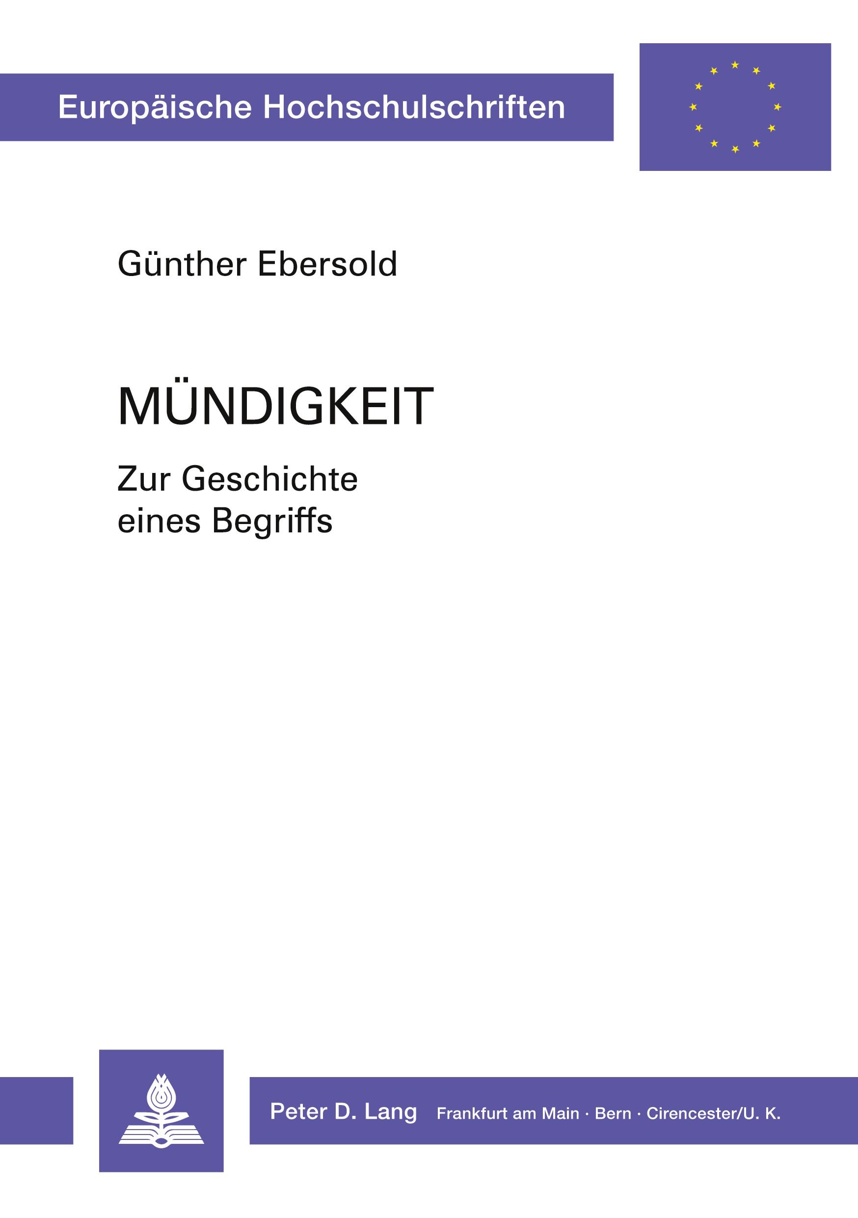 Vorderes Coverbild Mündigkeit