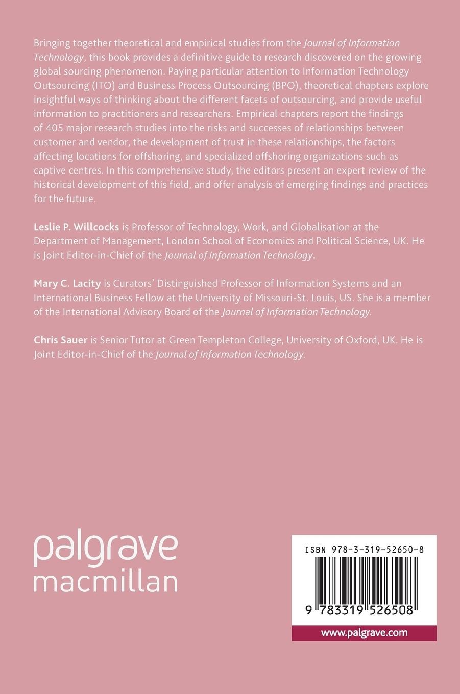 Rückseitencover Outsourcing and Offshoring Business Services