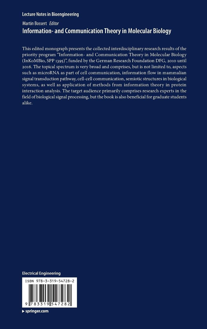 Rückseitencover Information- and Communication Theory in Molecular Biology