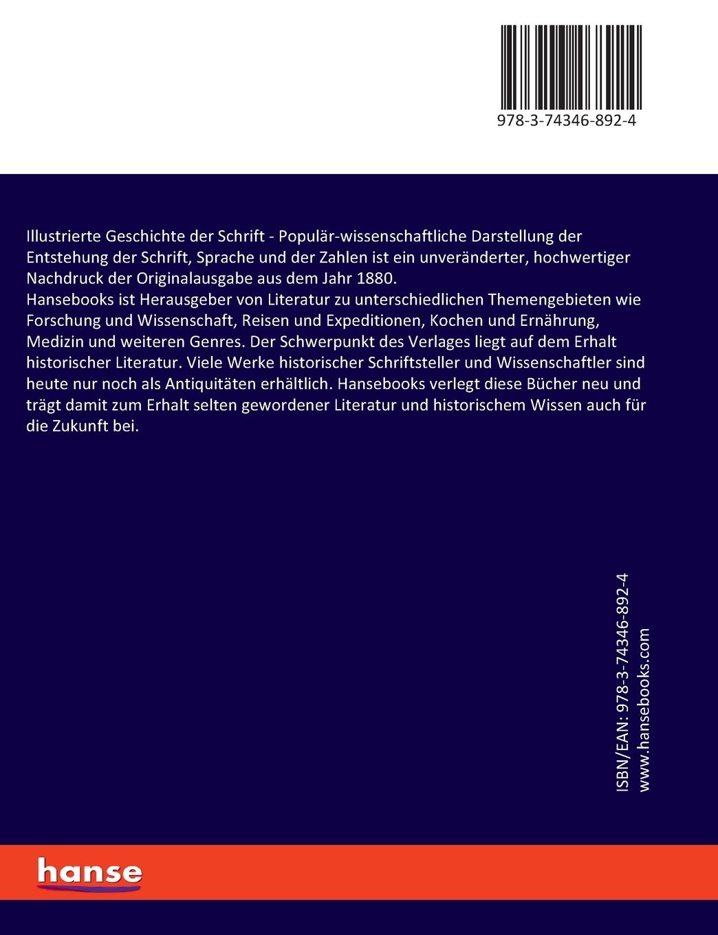 Rückseitencover Illustrierte Geschichte der Schrift