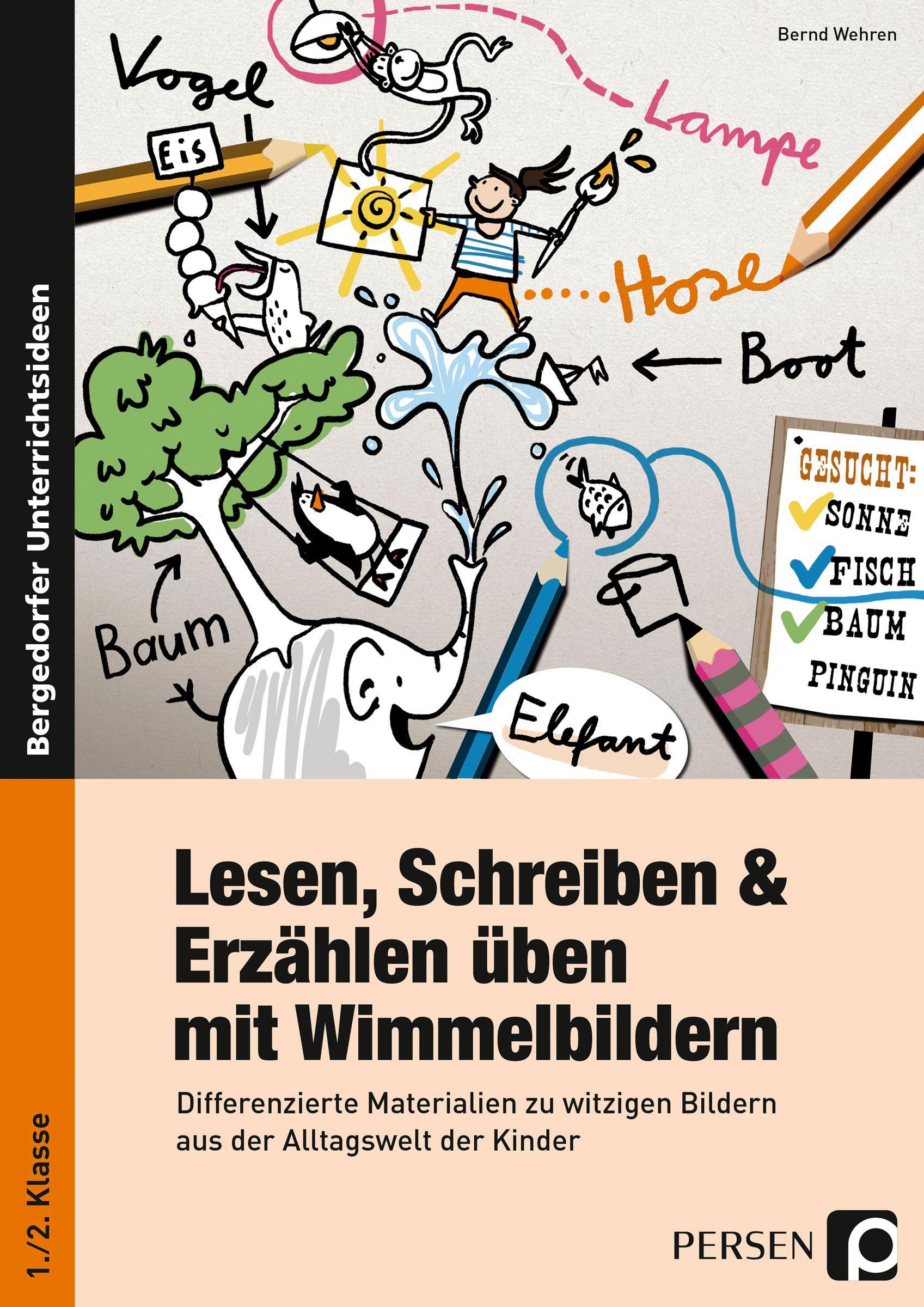 Vorderes Coverbild Lesen, Schreiben & Erzählen üben mit Wimmelbildern