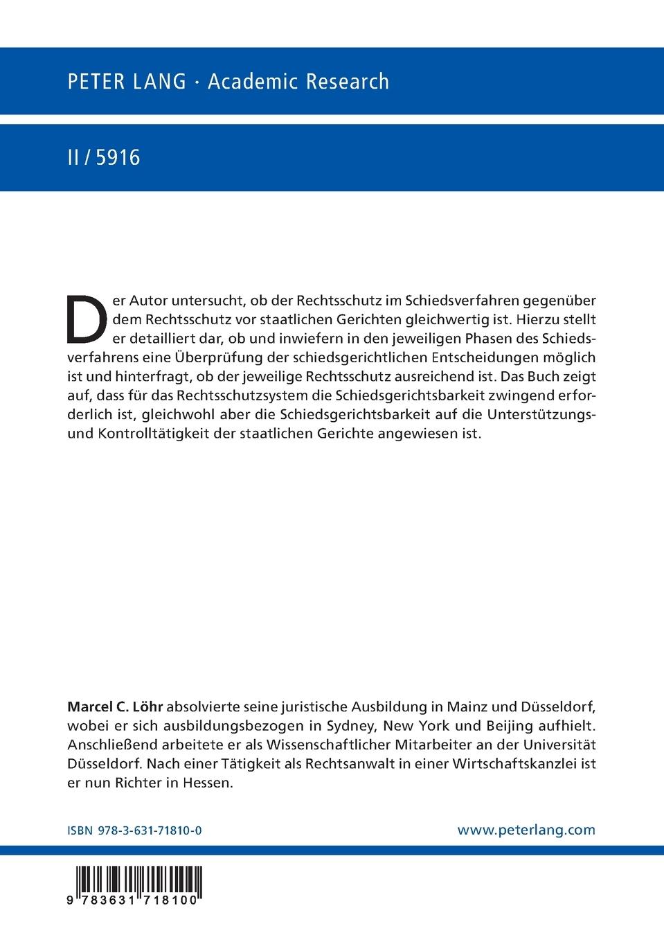 Rückseitencover Rechtsschutz im Schiedsverfahrensrecht