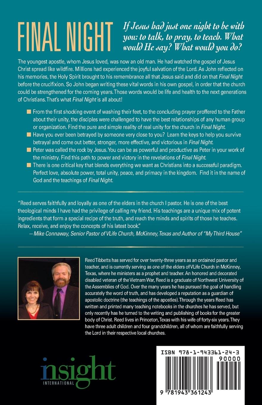 Rückseitencover Final Night: Precious Truths and Priority Teachings from Jesus, Our First Comforter