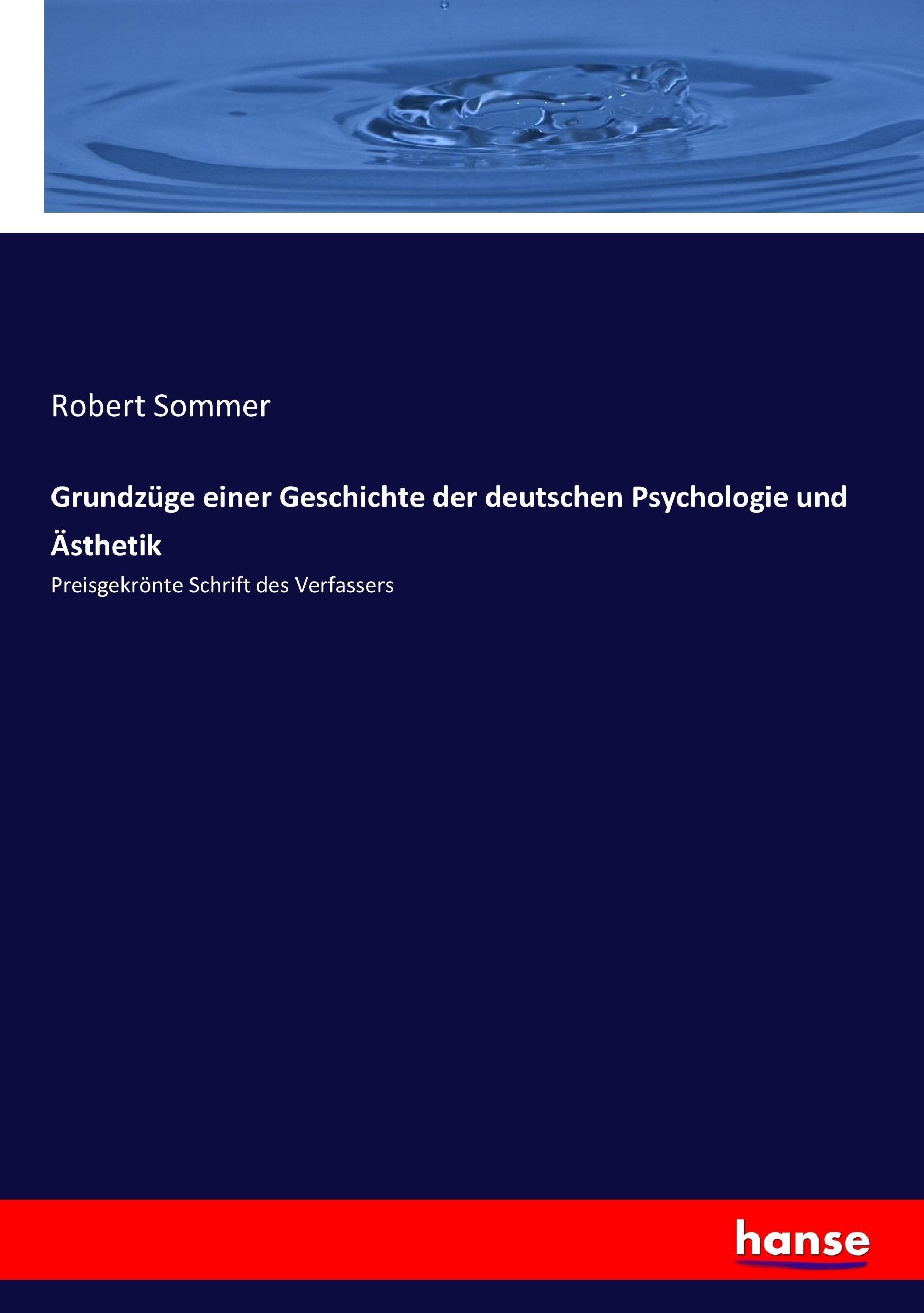Vorderes Coverbild Grundzüge einer Geschichte der deutschen Psychologie und Ästhetik