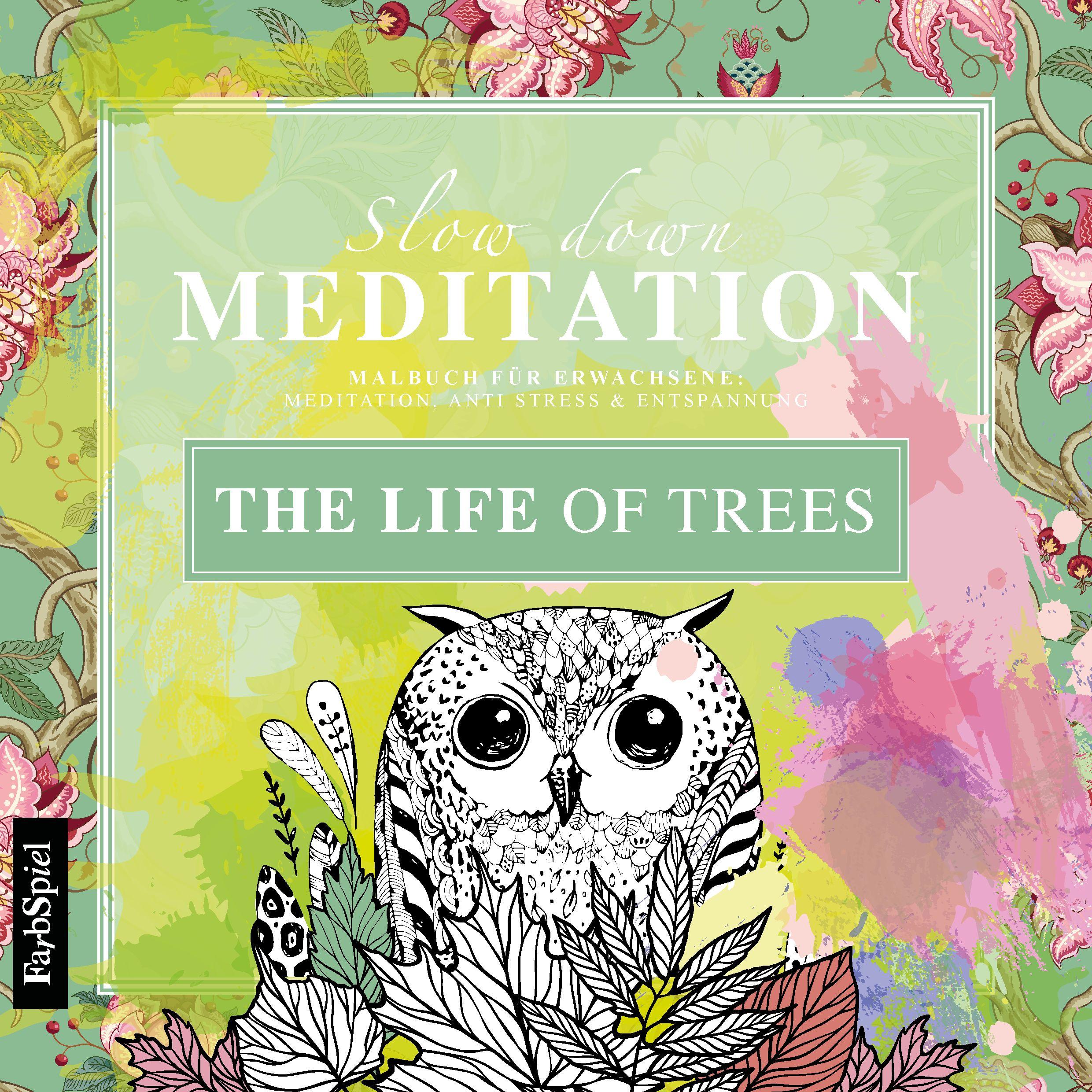 Vorderes Coverbild Malbuch Erwachsene Entspannung: The Life of Trees