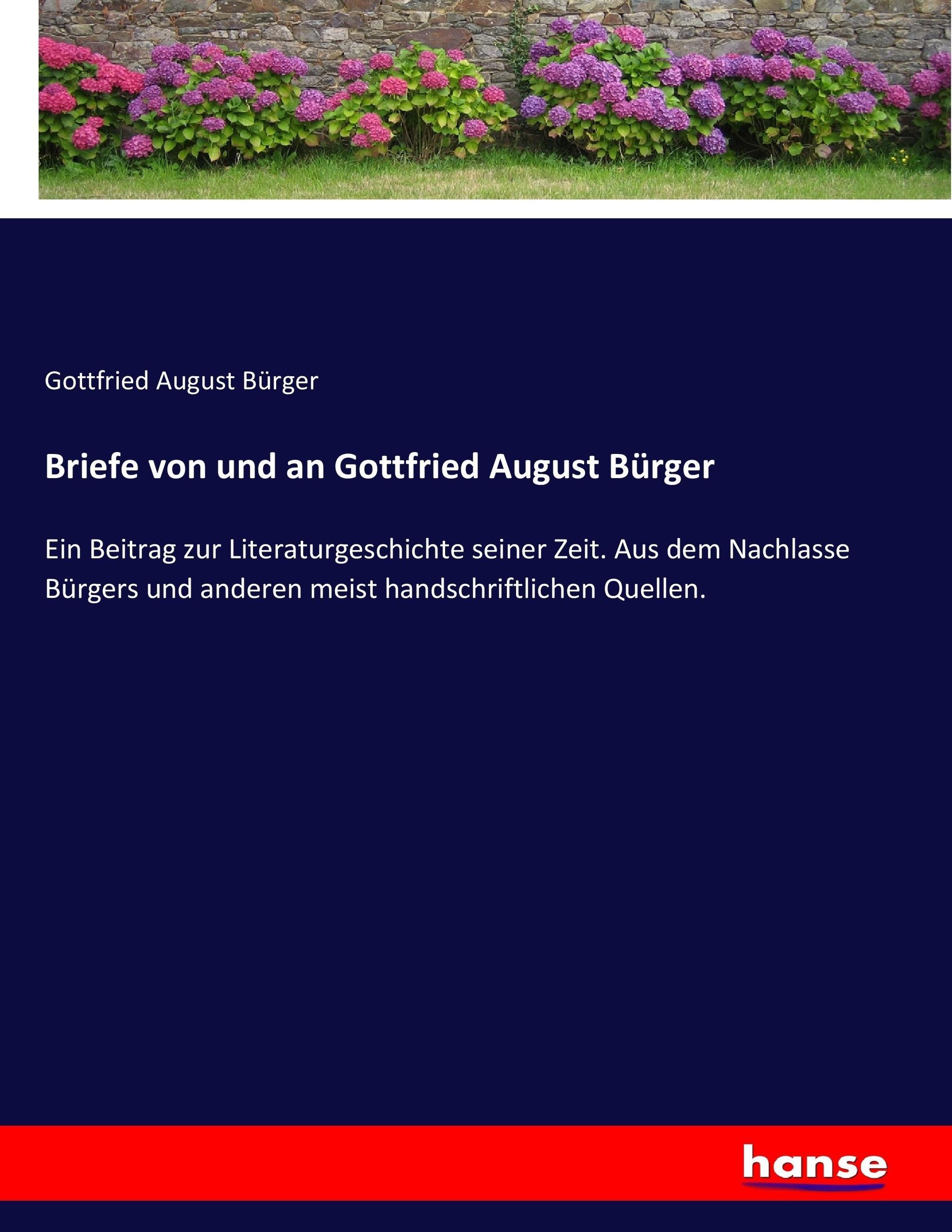 Vorderes Coverbild Briefe von und an Gottfried August Bürger