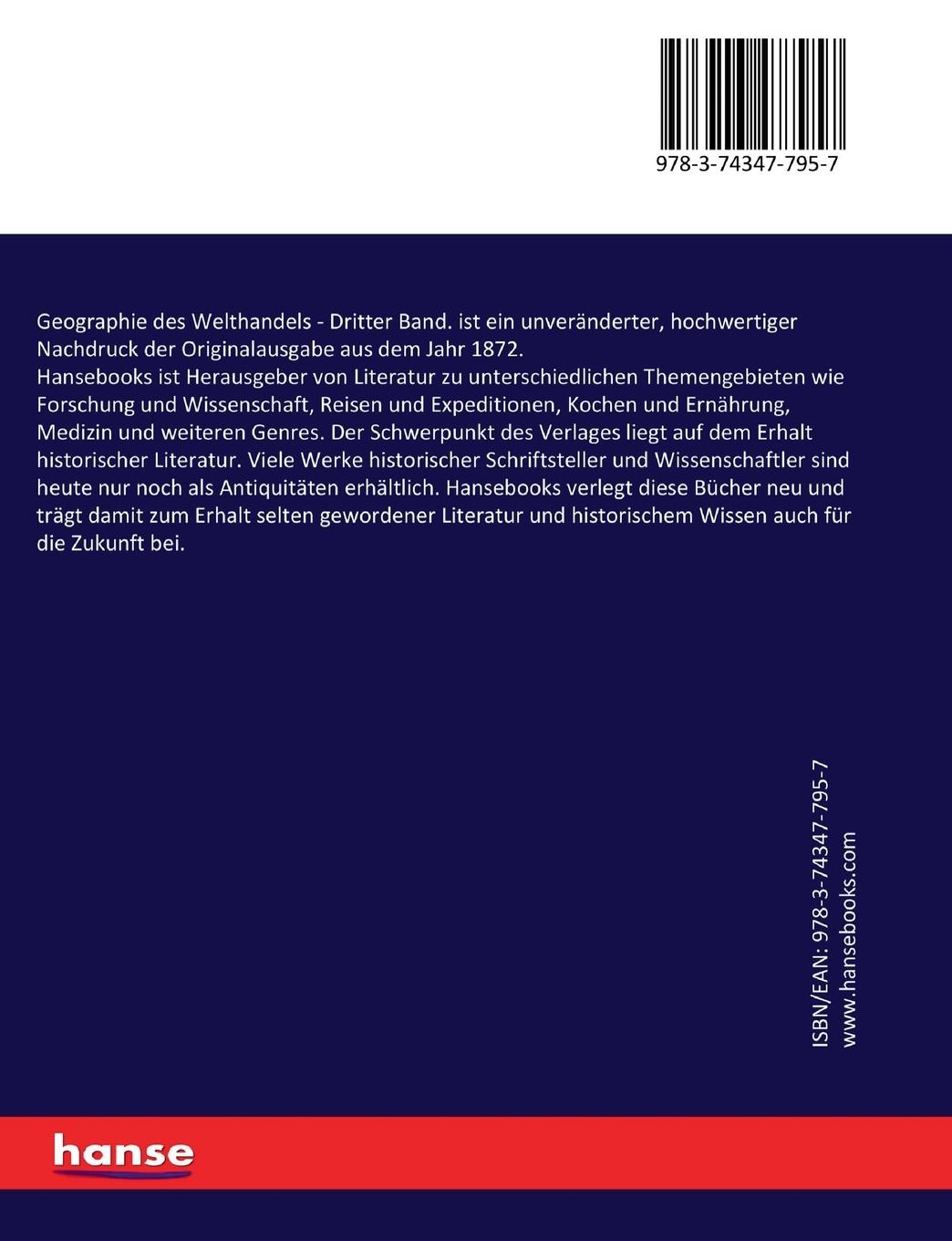 Rückseitencover Geographie des Welthandels