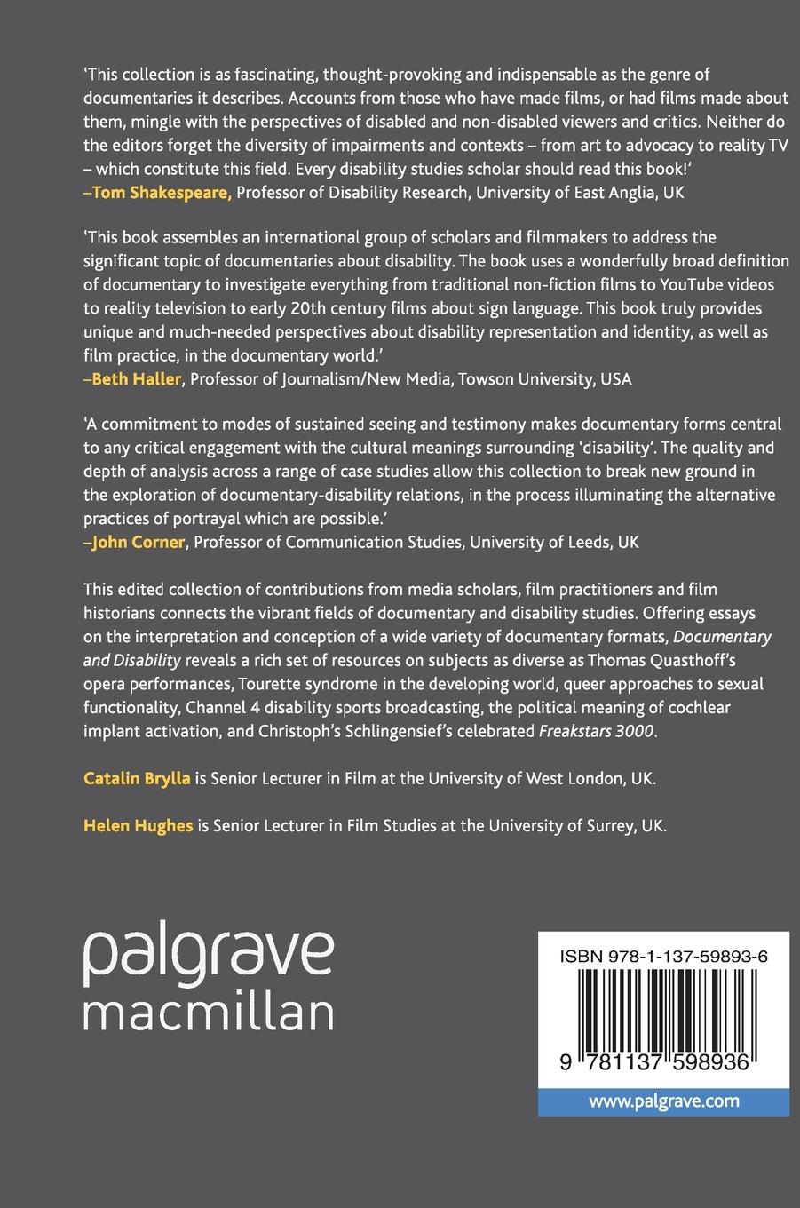 Rückseitencover Documentary and Disability