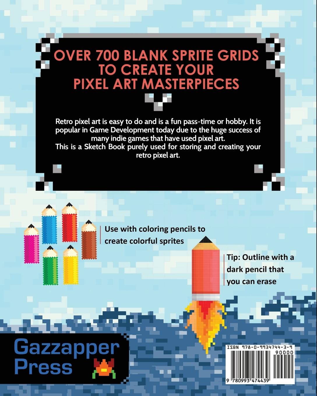 Rückseitencover Retro Pixel Art Sketch Pad