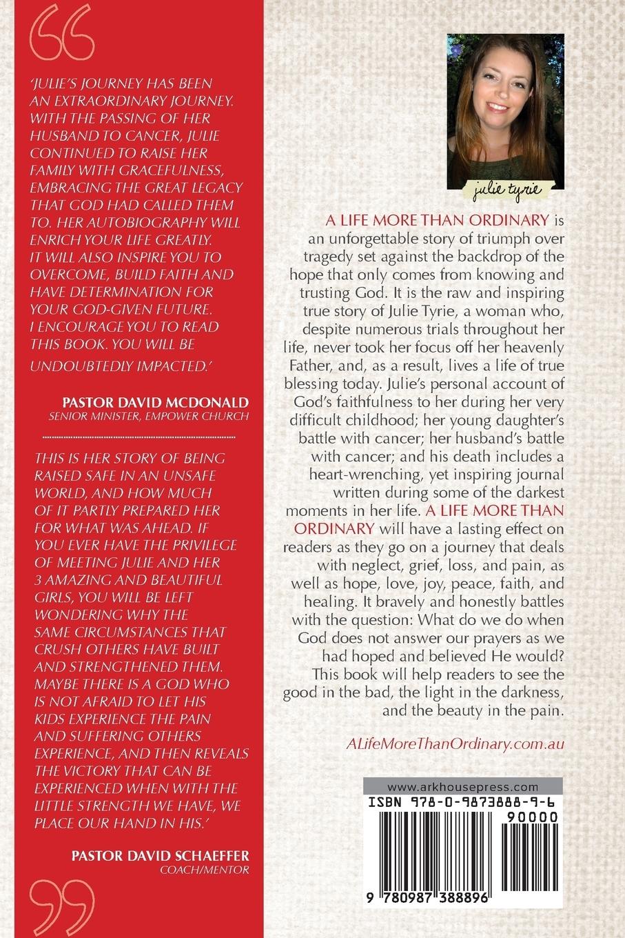 Rückseitencover A Life More Than Ordinary