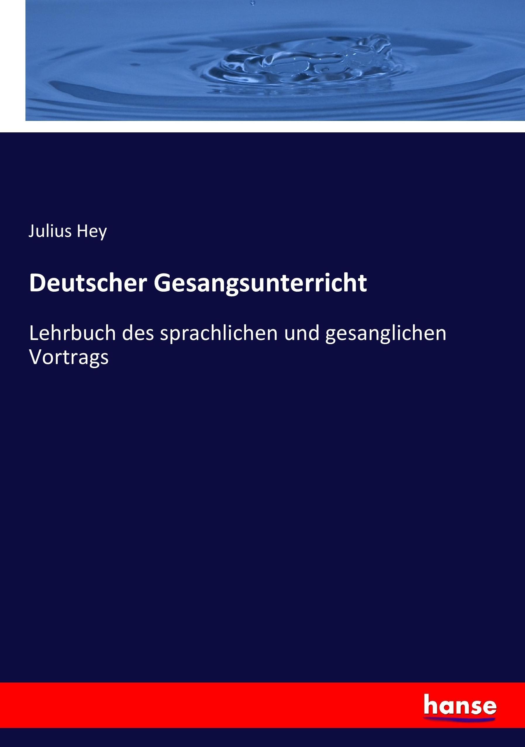 Vorderes Coverbild Deutscher Gesangsunterricht