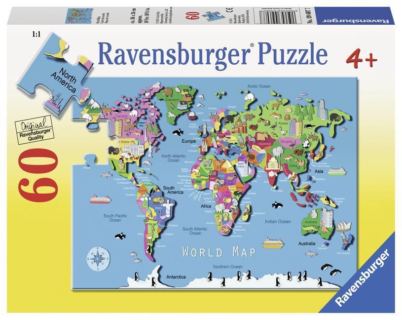Vorderes Coverbild World Map 60 PC Puzzle