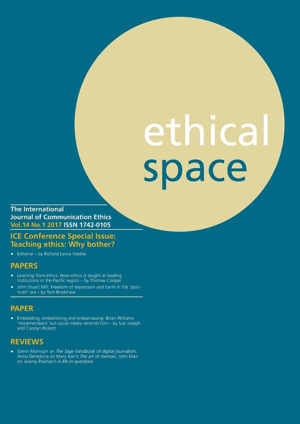 Vorderes Coverbild Ethical Space Vol.14 Issue 1