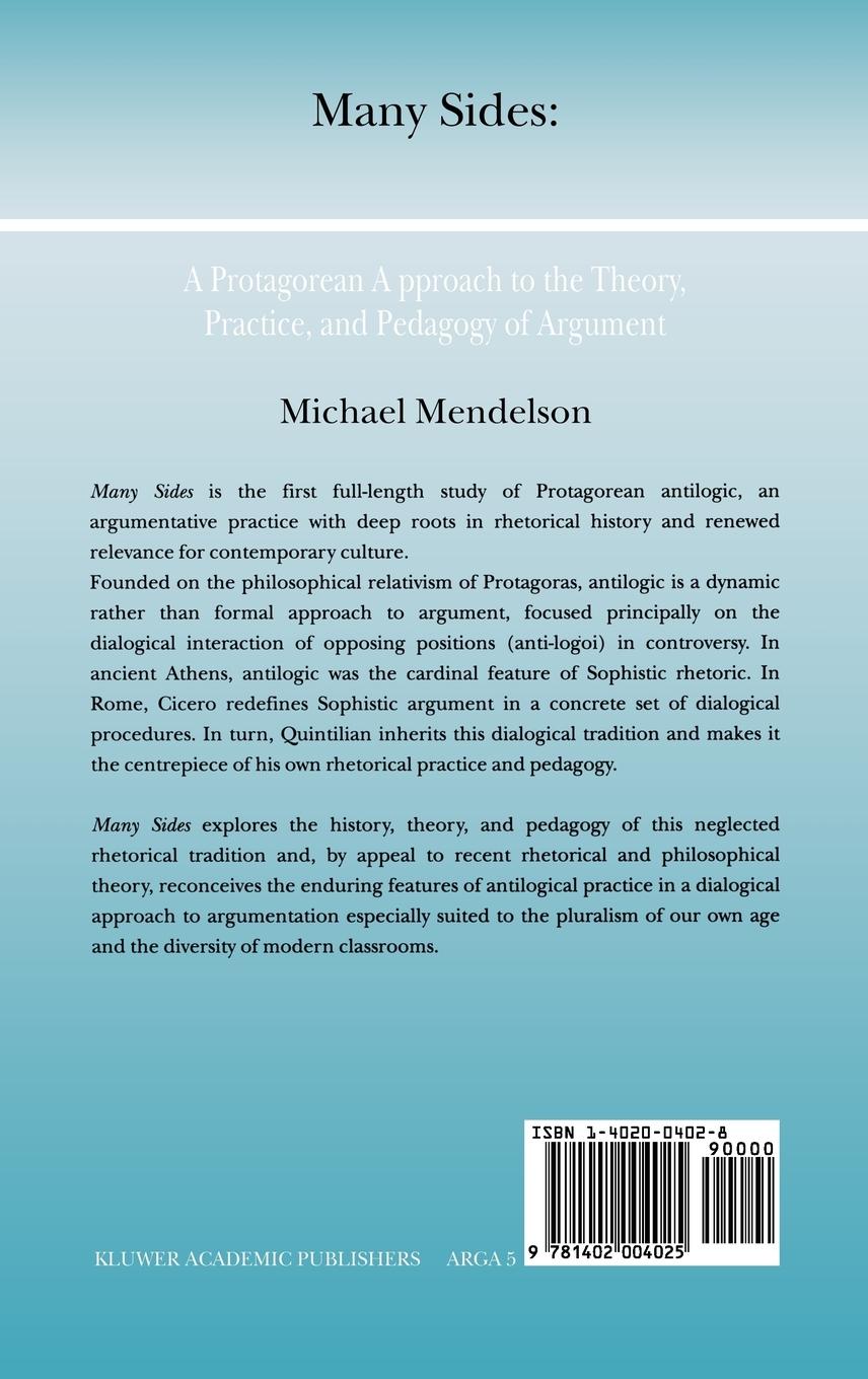 Rückseitencover Many Sides: A Protagorean Approach to the Theory, Practice and Pedagogy of Argument