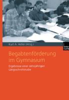 Vorderes Coverbild Begabtenförderung im Gymnasium