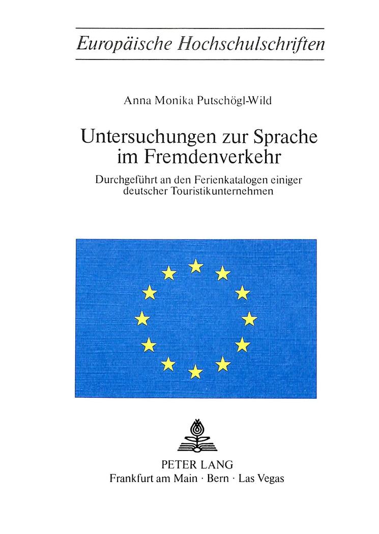Vorderes Coverbild Untersuchungen zur Sprache im Fremdenverkehr
