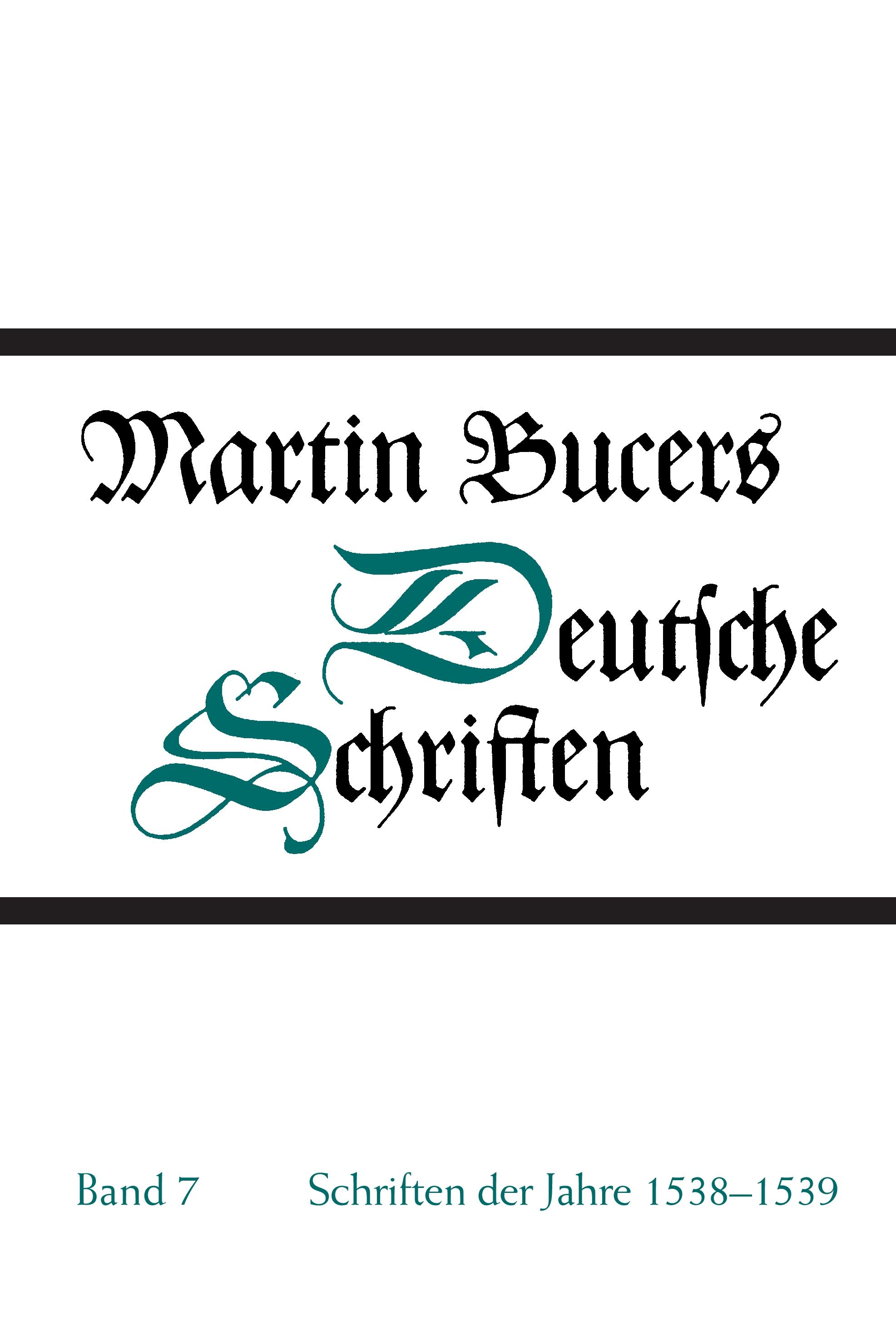 Vorderes Coverbild Schriften der Jahre 1538-1539