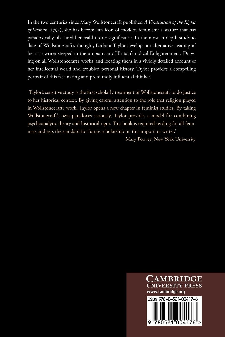 Rückseitencover Mary Wollstonecraft and the Feminist Imagination