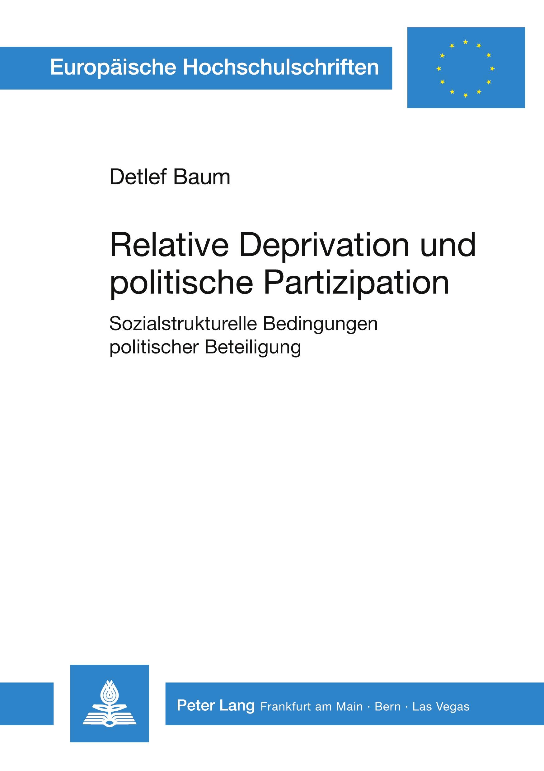 Vorderes Coverbild Relative Deprivation und politische Partizipation