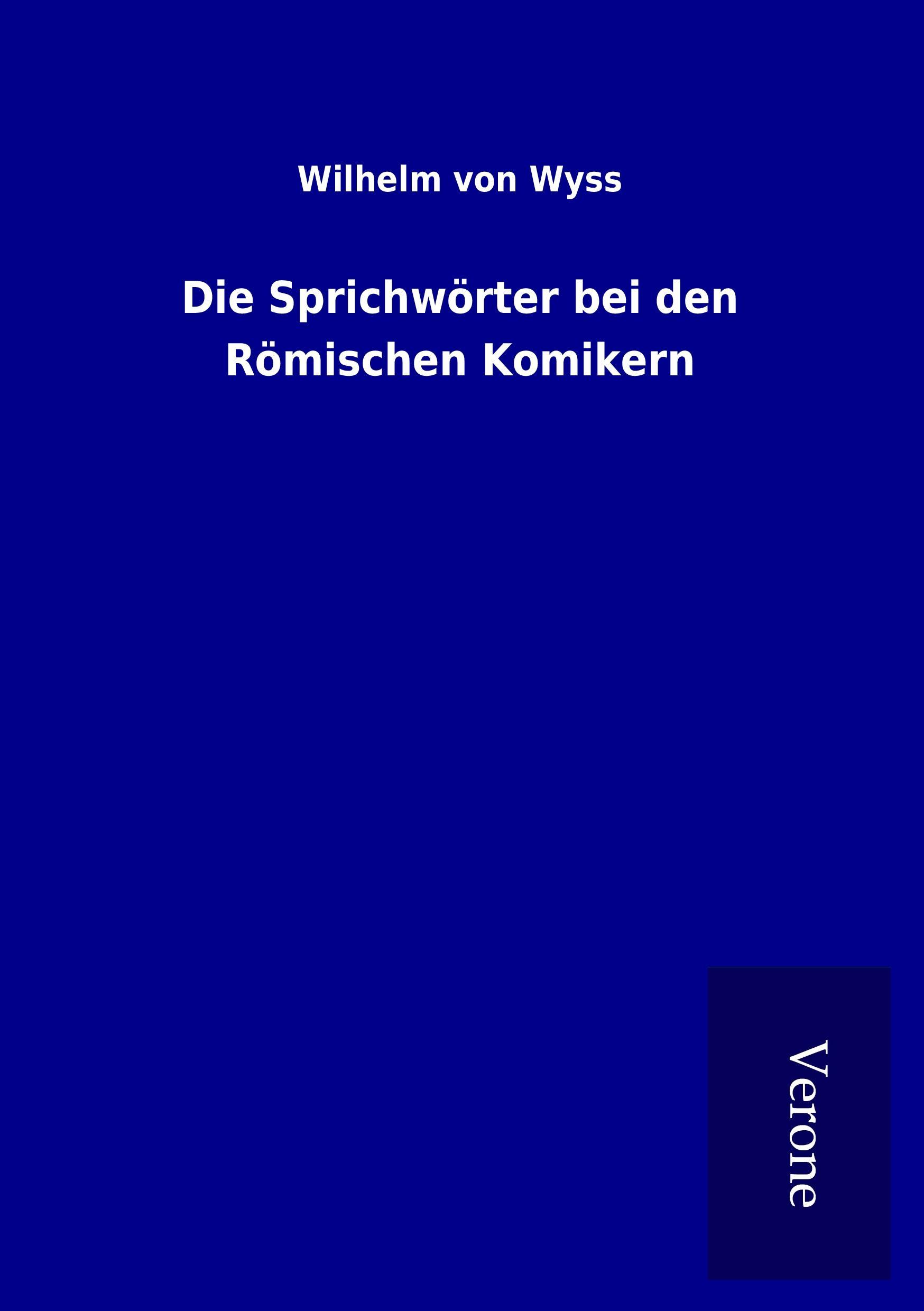 Vorderes Coverbild Die Sprichwörter bei den Römischen Komikern