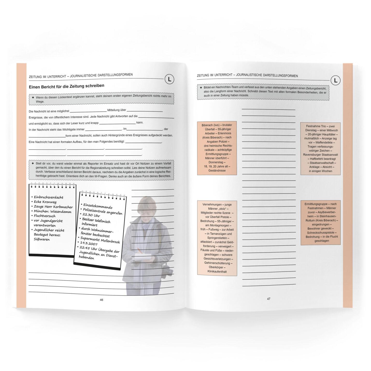 Beispielinhalt (Bild) Berichte verfassen