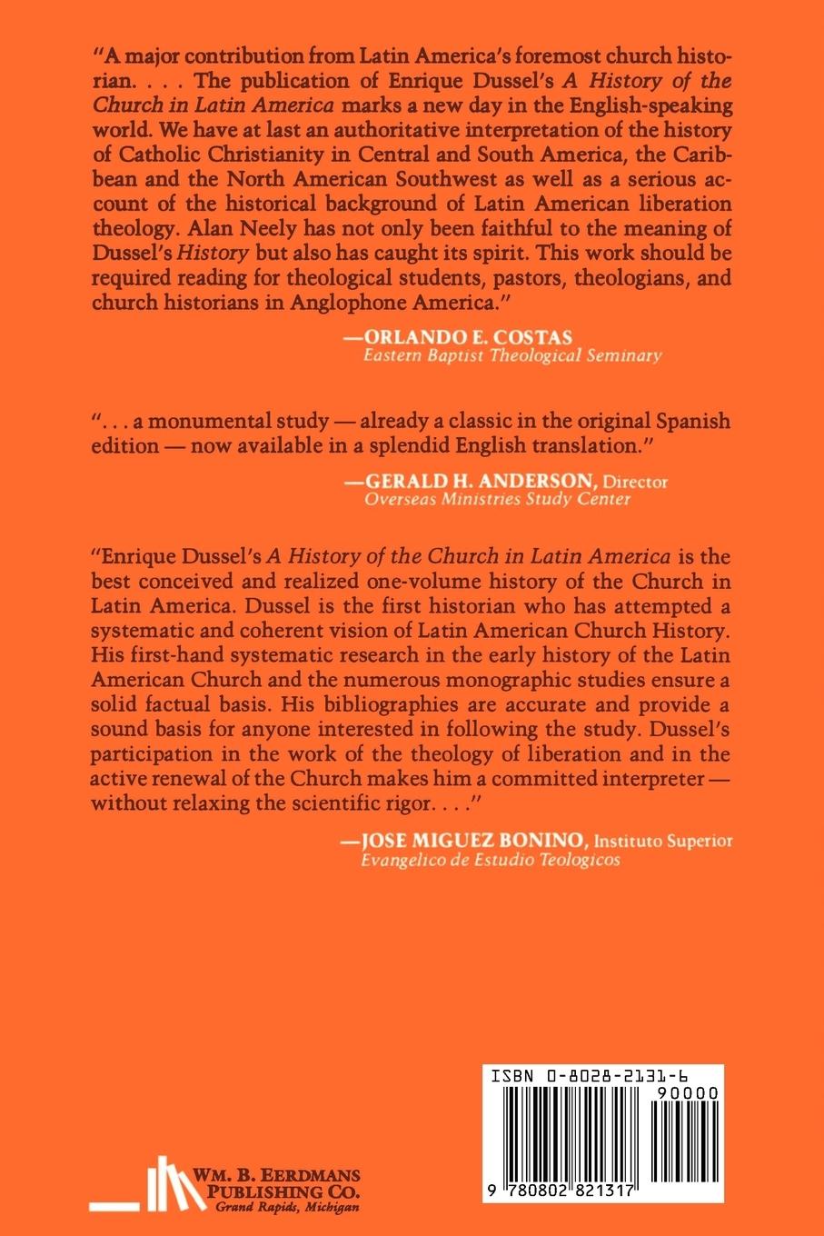 Rückseitencover A History of the Church in Latin America