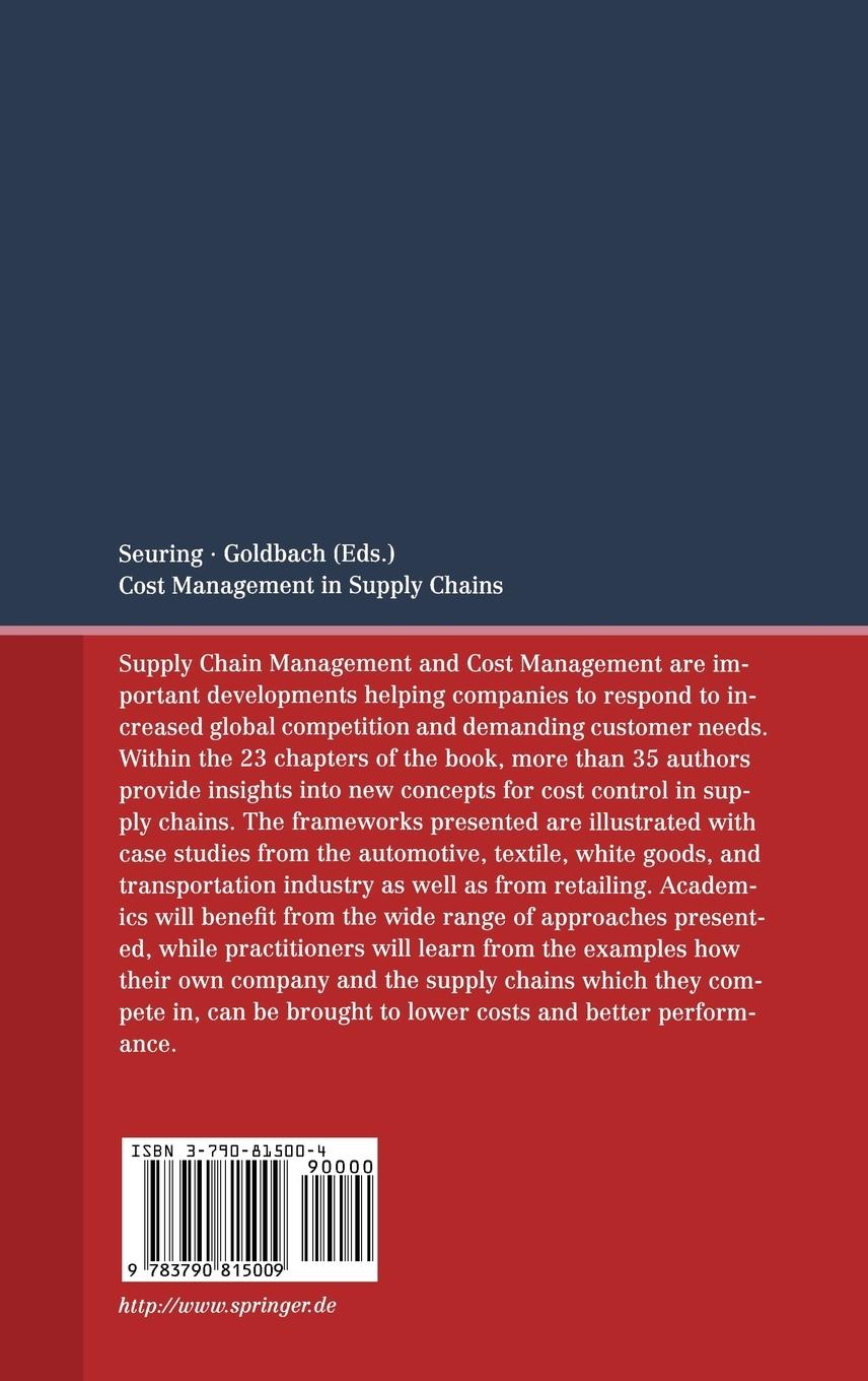 Rückseitencover Cost Management in Supply Chains