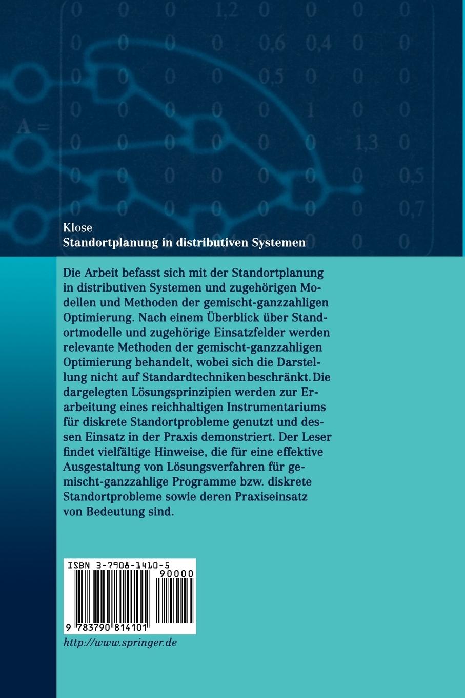 Rückseitencover Standortplanung in distributiven Systemen