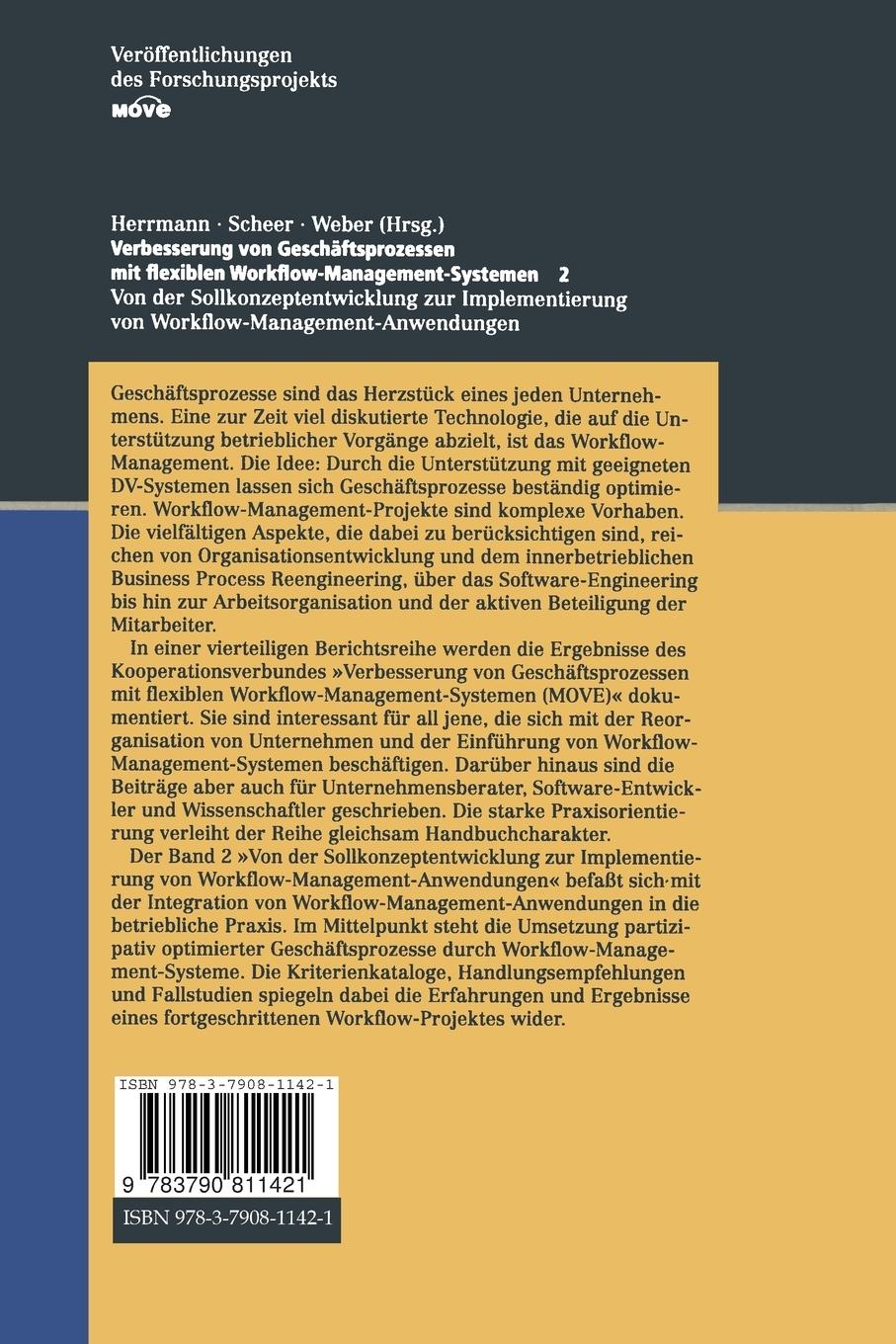 Rückseitencover Verbesserung von Geschäftsprozessen mit flexiblen Workflow-Management-Systemen 2