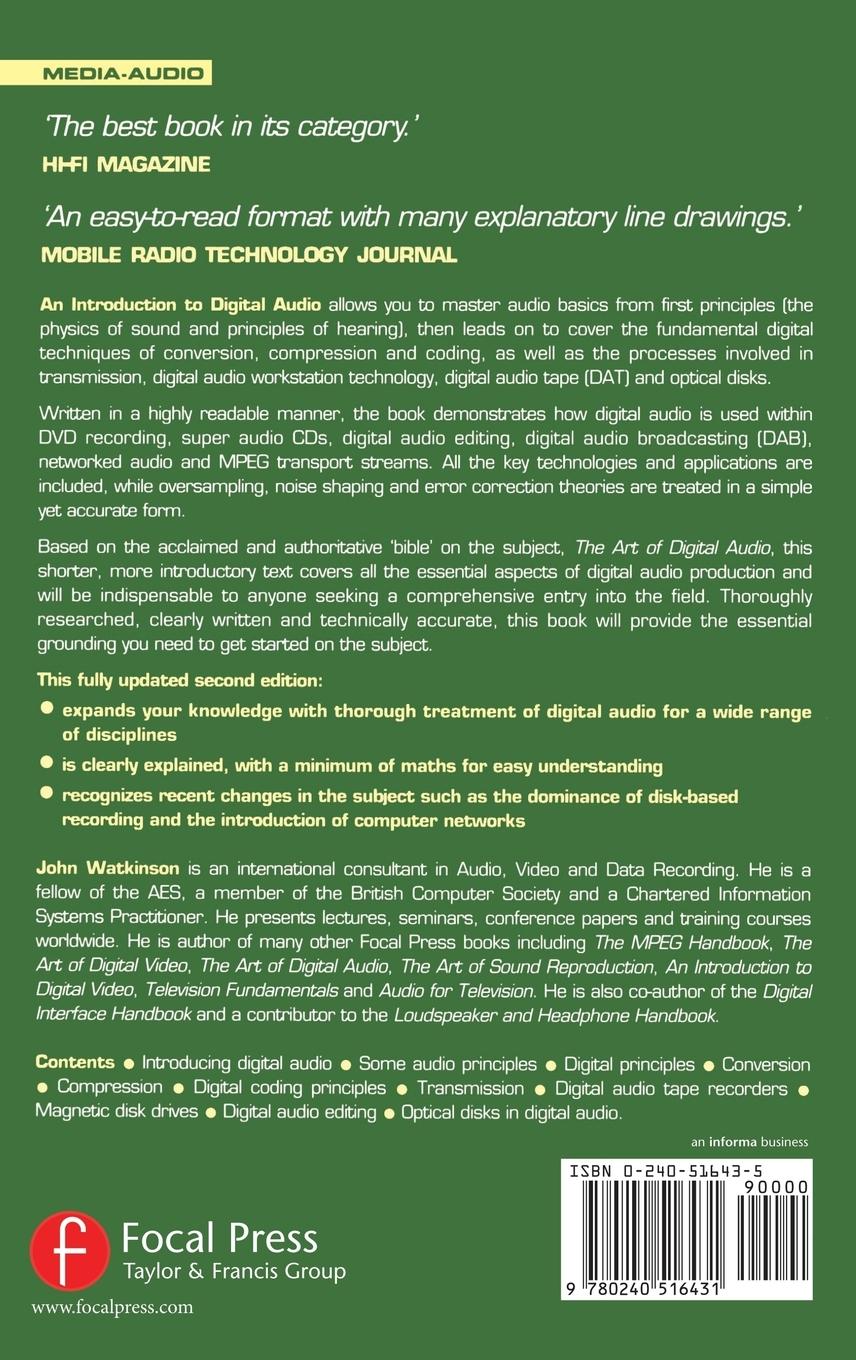Rückseitencover Introduction to Digital Audio
