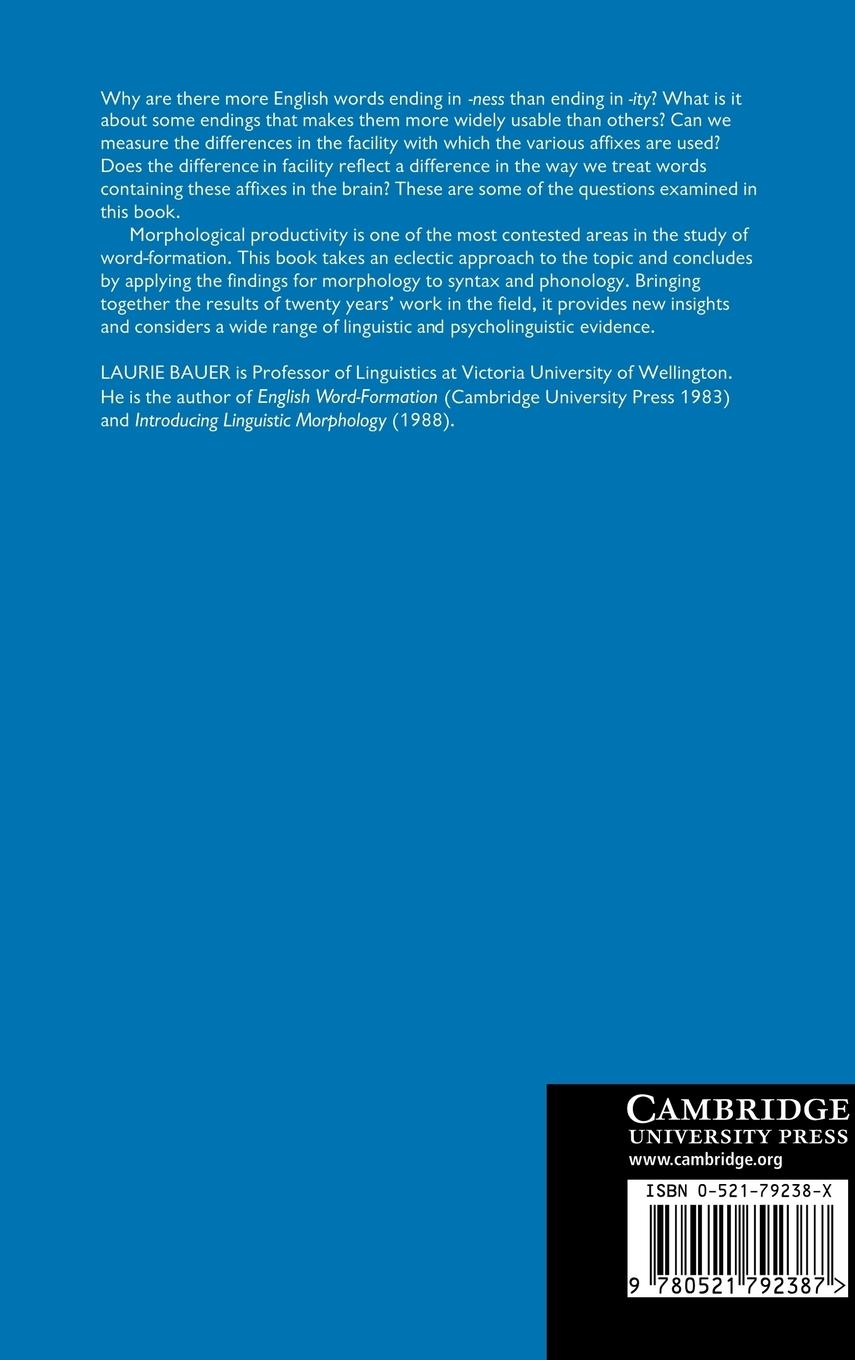 Rückseitencover Morphological Productivity