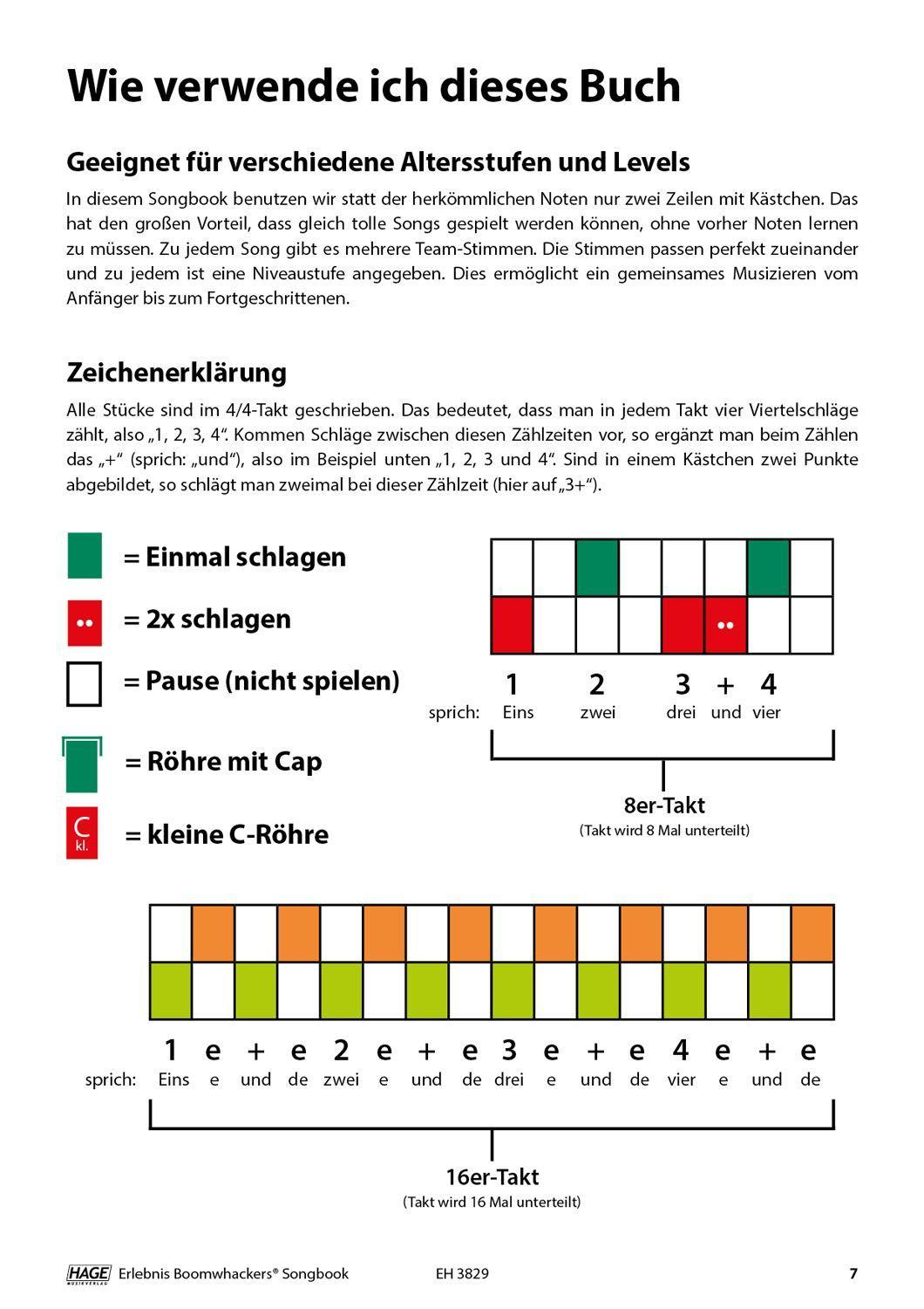Beispielinhalt (Bild) Erlebnis Boomwhackers® Songbook (mit MP3-CD)