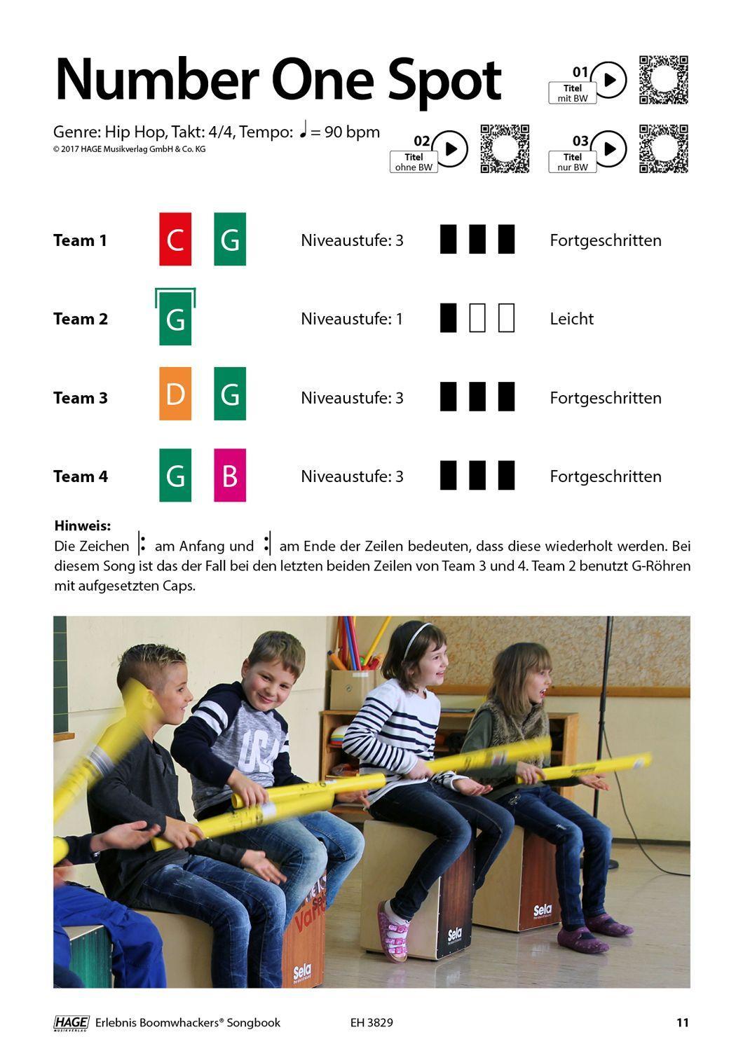 Beispielinhalt (Bild) Erlebnis Boomwhackers® Songbook (mit MP3-CD)