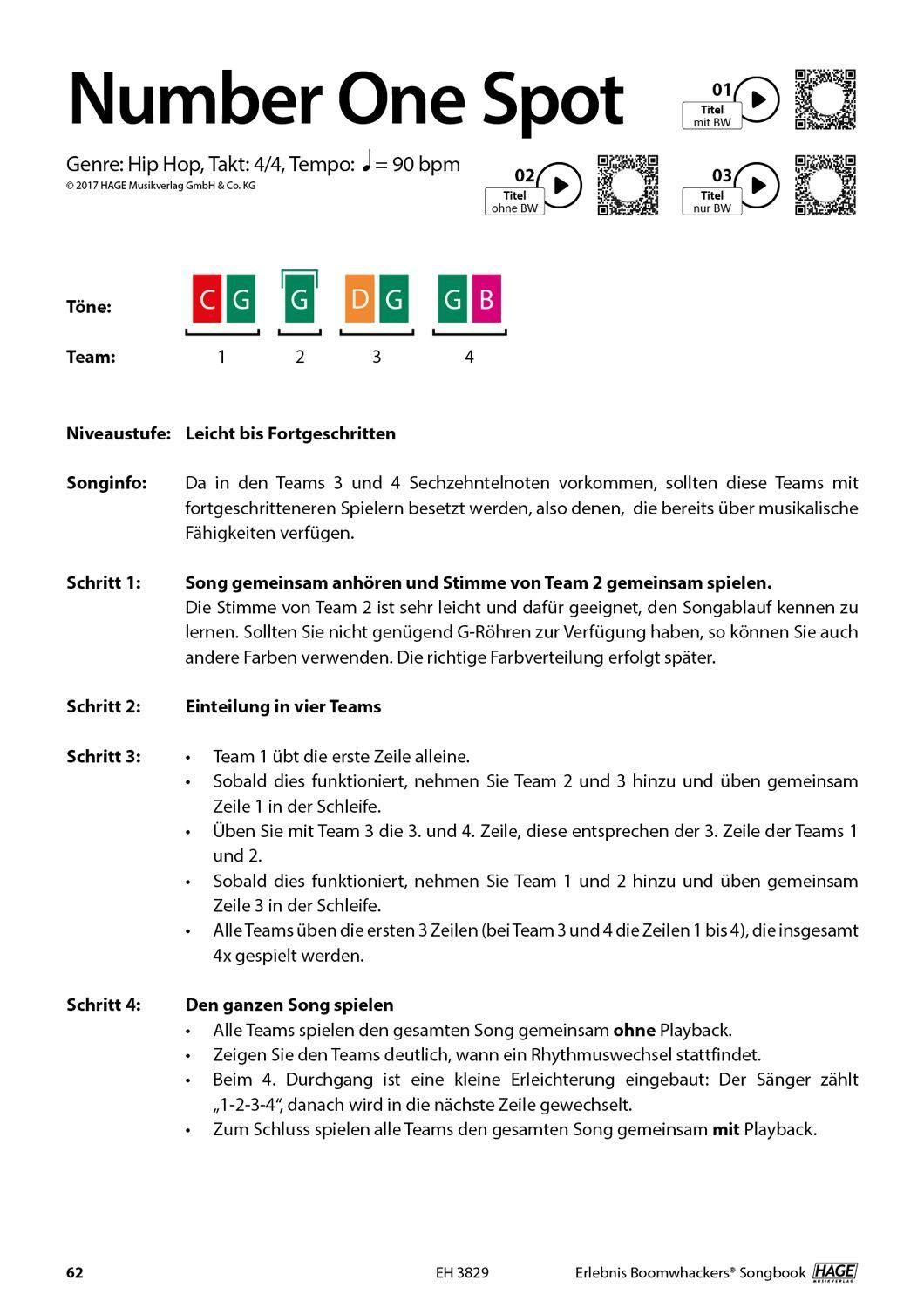 Beispielinhalt (Bild) Erlebnis Boomwhackers® Songbook (mit MP3-CD)